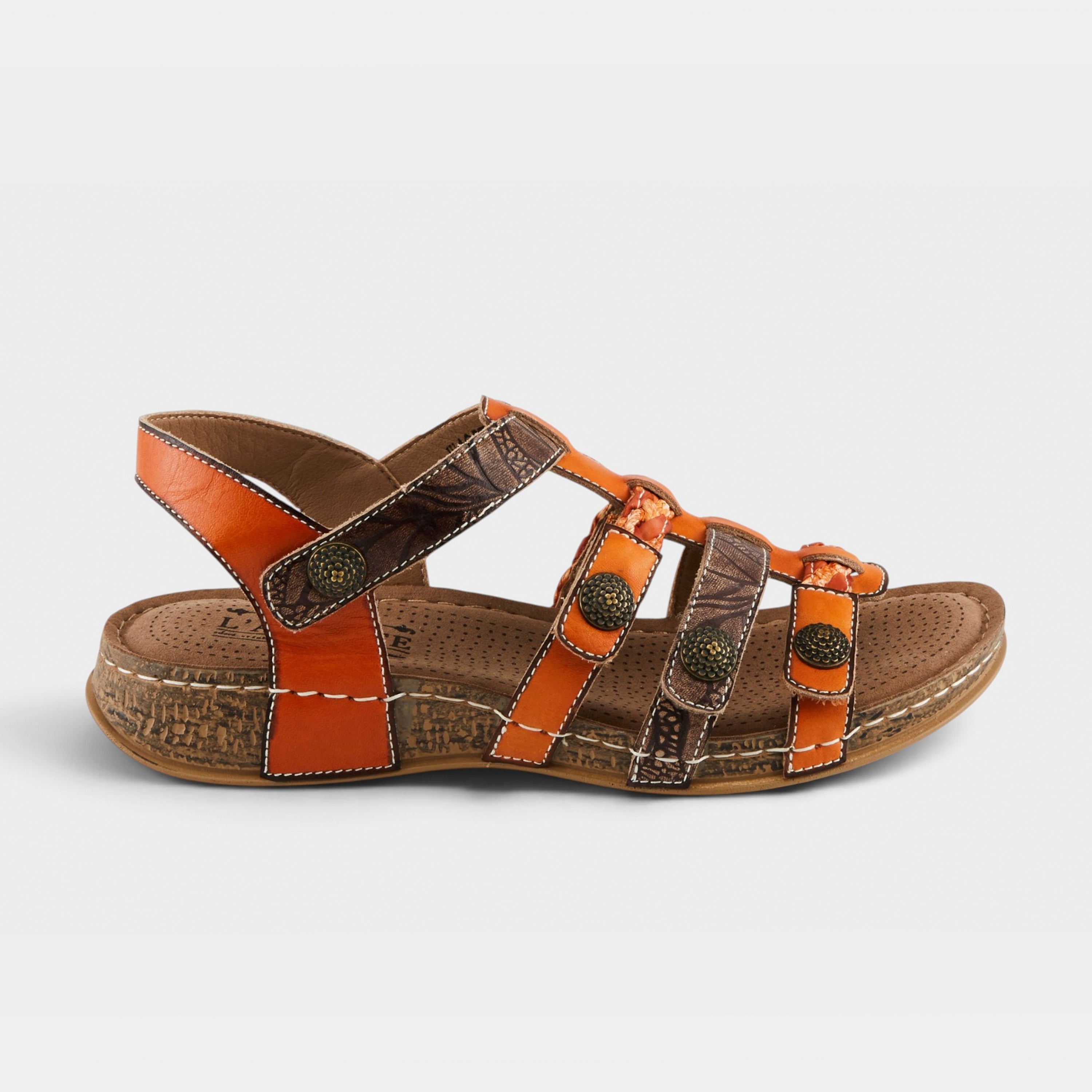 L'Artiste Delila sandals in Orange Multi, hero view
