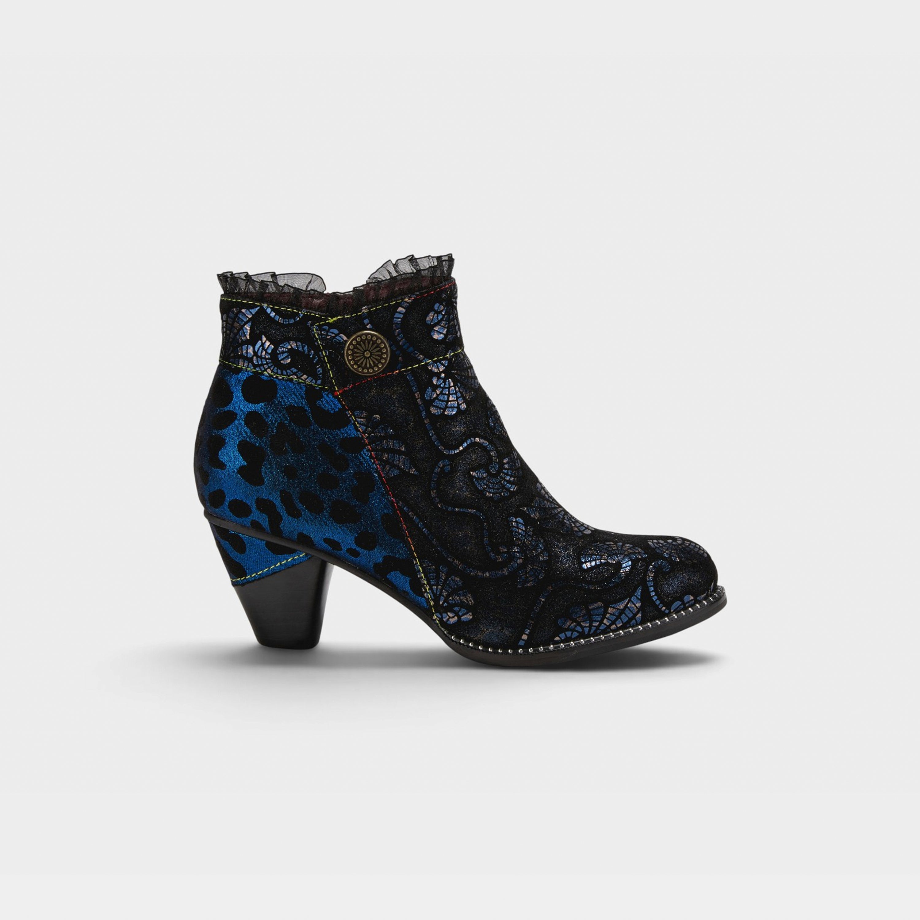 L'Artiste Dessa bootie in Navy Multi, hero view
