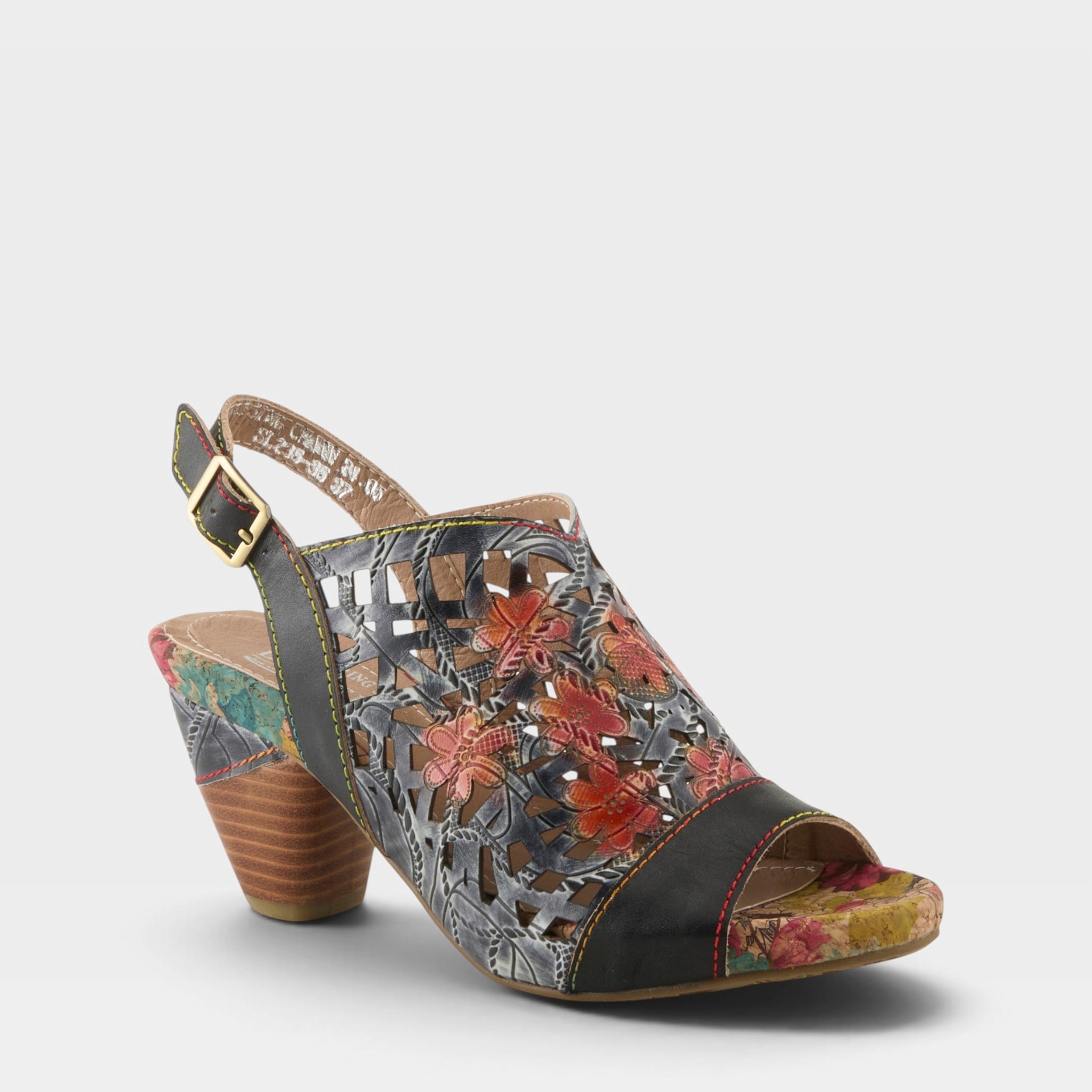 L'Artiste ECLIPSING SANDALS in BLACK MULTI, front view