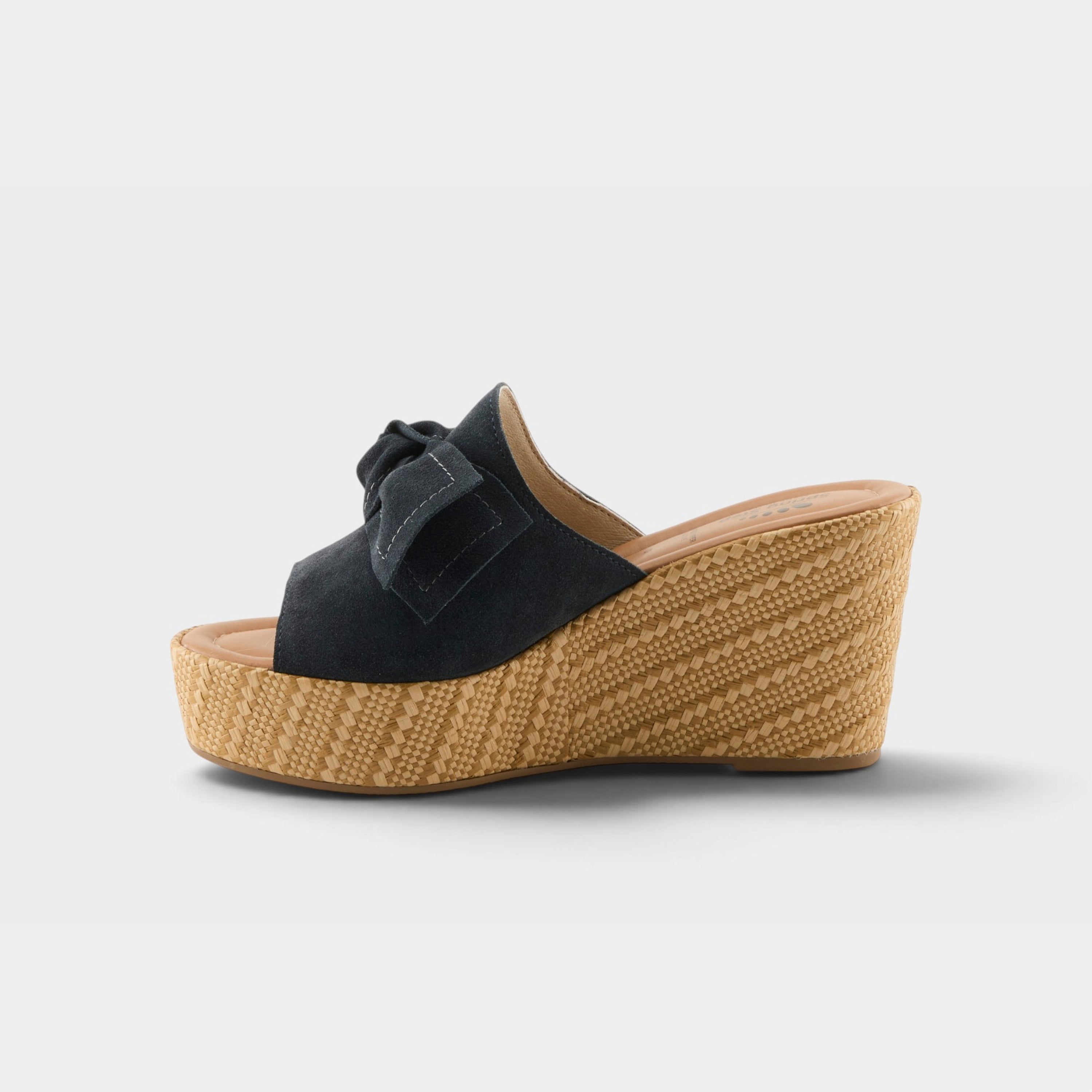 Spring Step Ellyn-Woven Navy Suede Slide Sandal