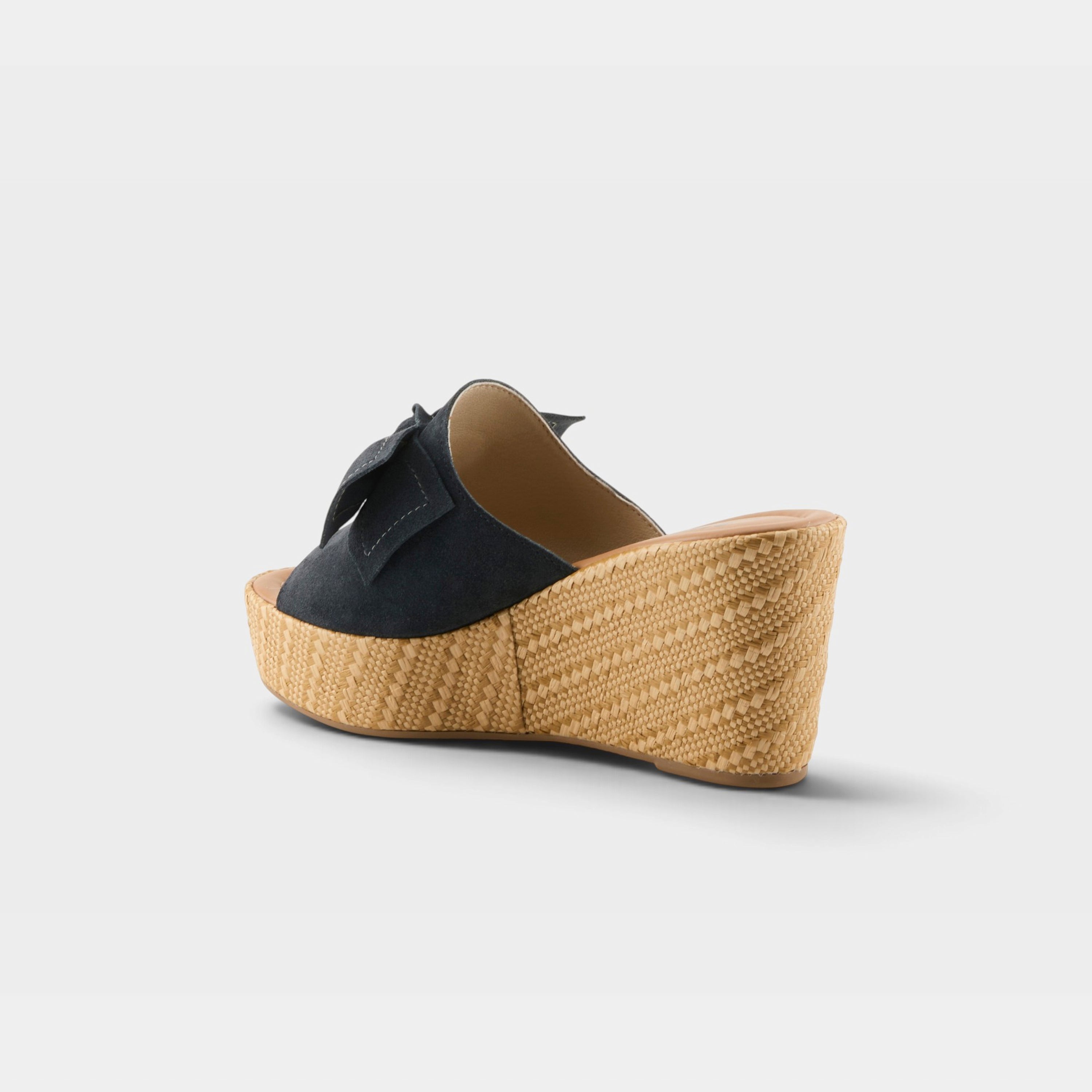 Spring Step Ellyn-Woven Navy Suede Slide Sandal