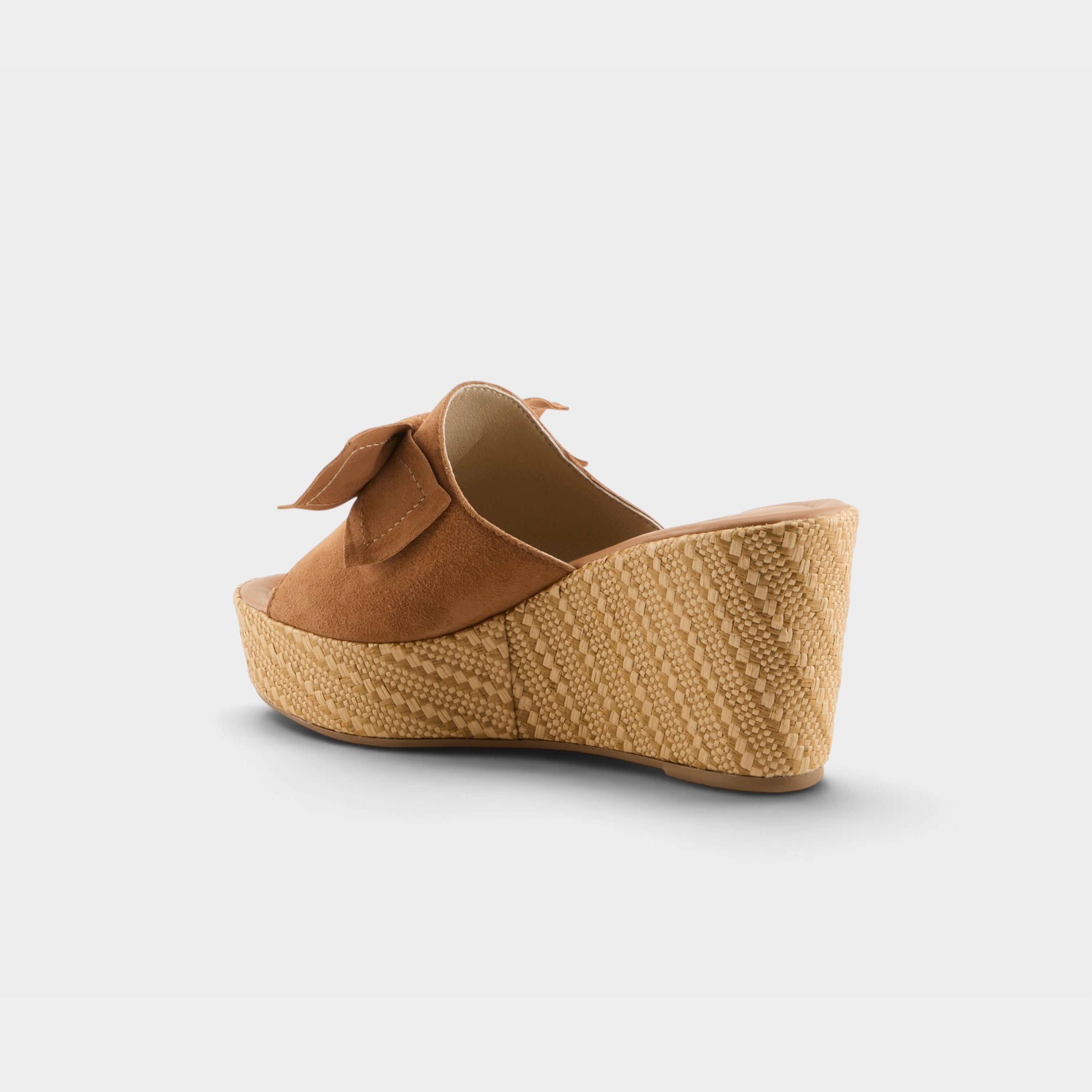 Spring Step Ellyn-Woven Tan Suede Slide Sandal