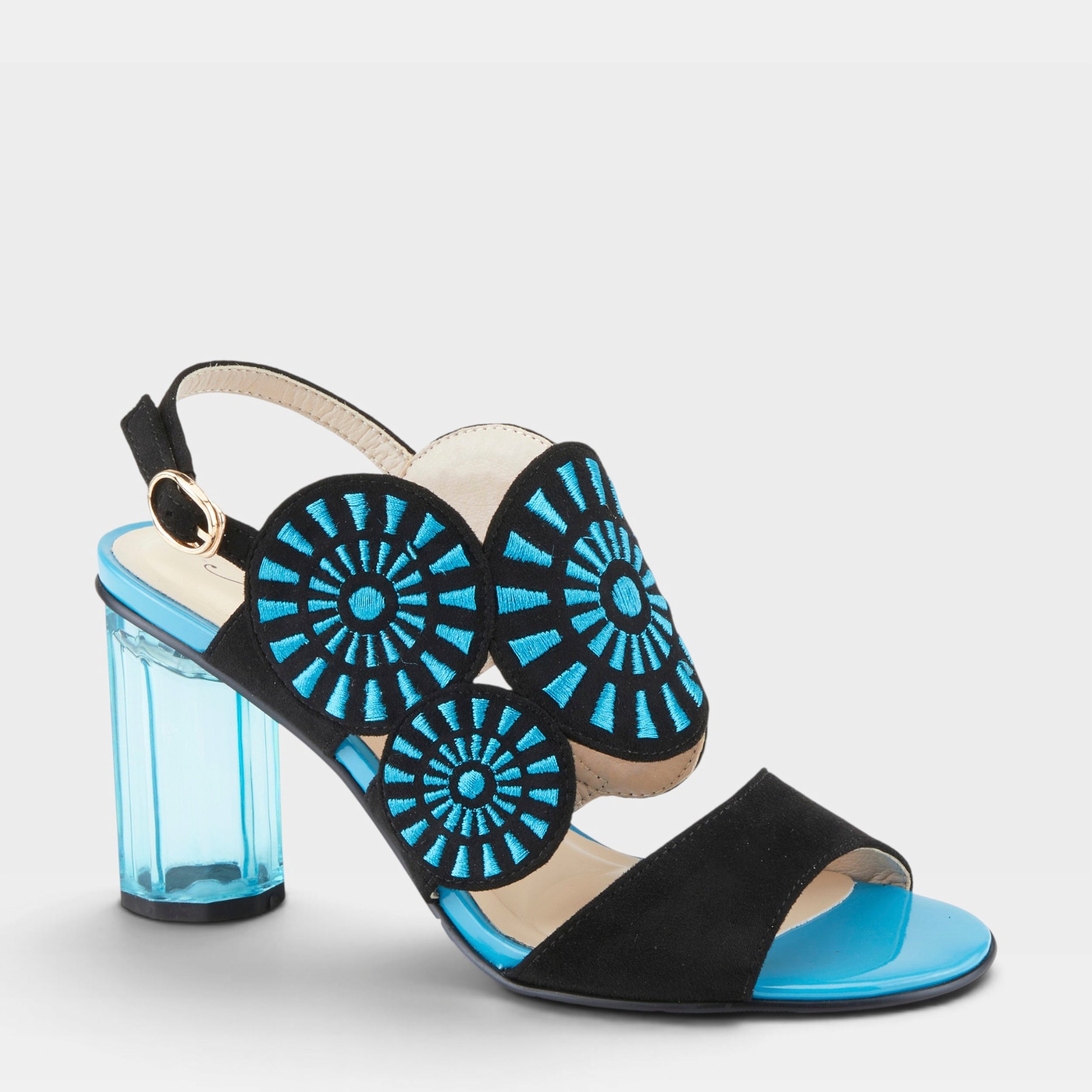 Azura Embroidery Black Multi Sandal