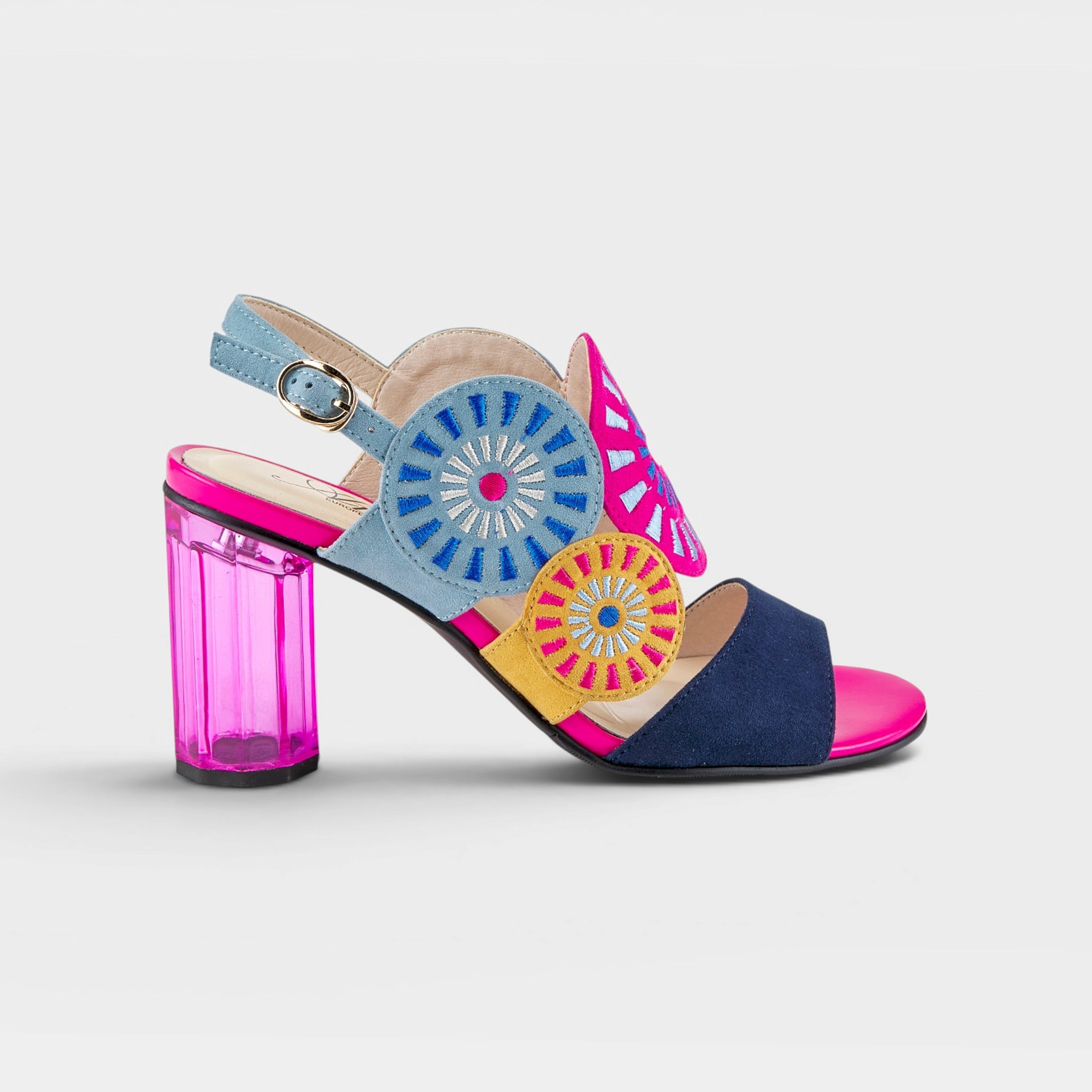 Azura Embroidery Navy Multi Sandal