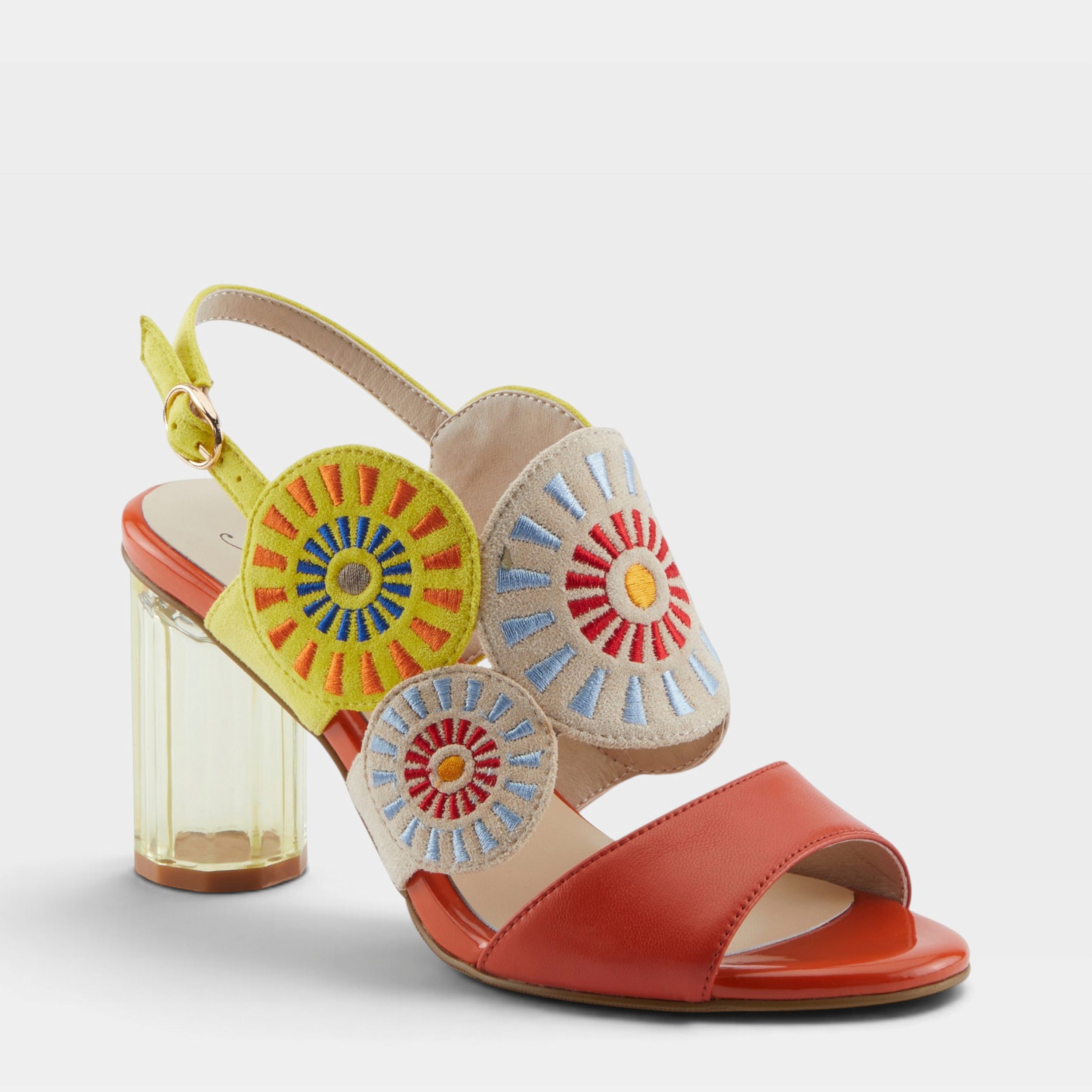 Azura Embroidery Orange Multi Sandal