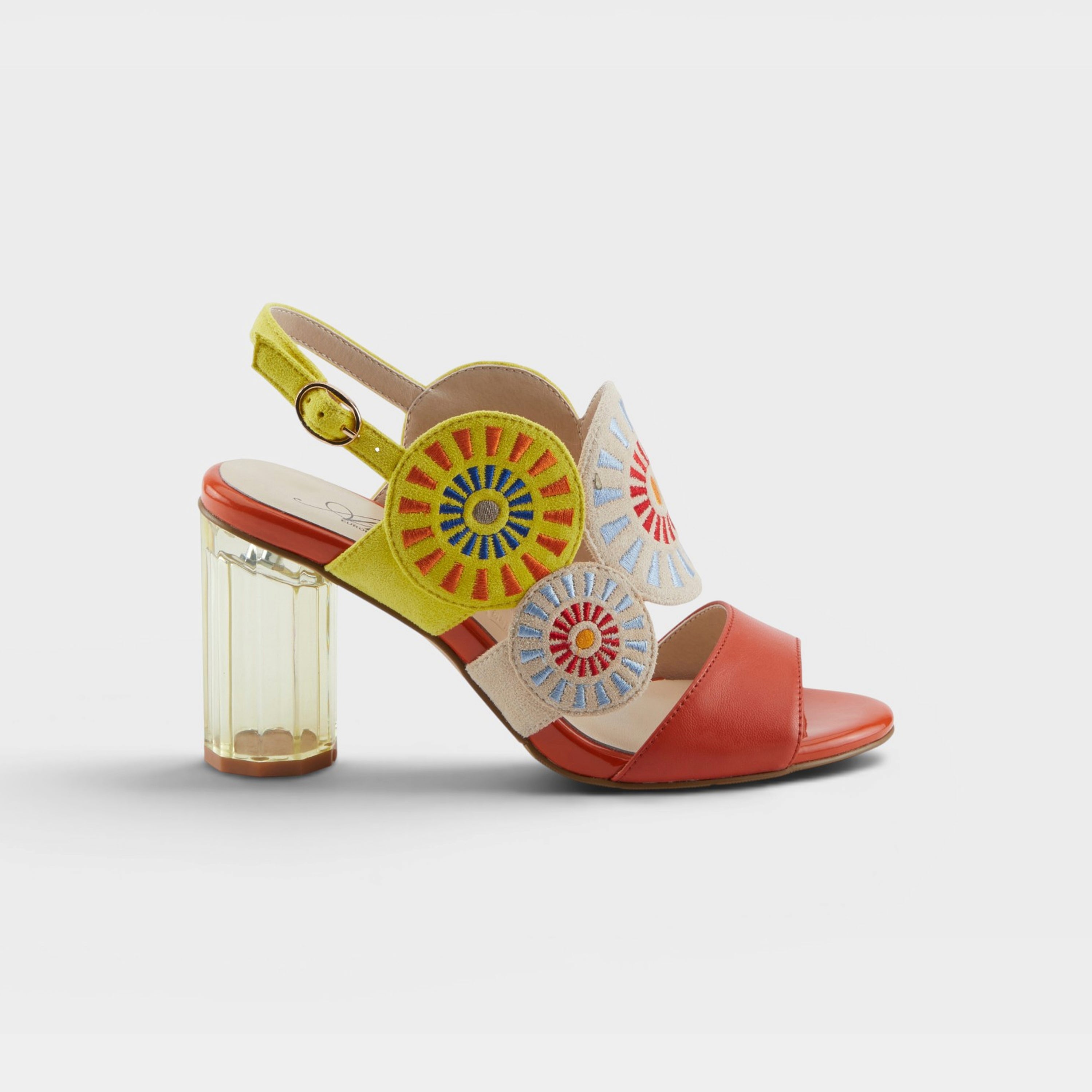 Azura Embroidery Orange Multi Sandal