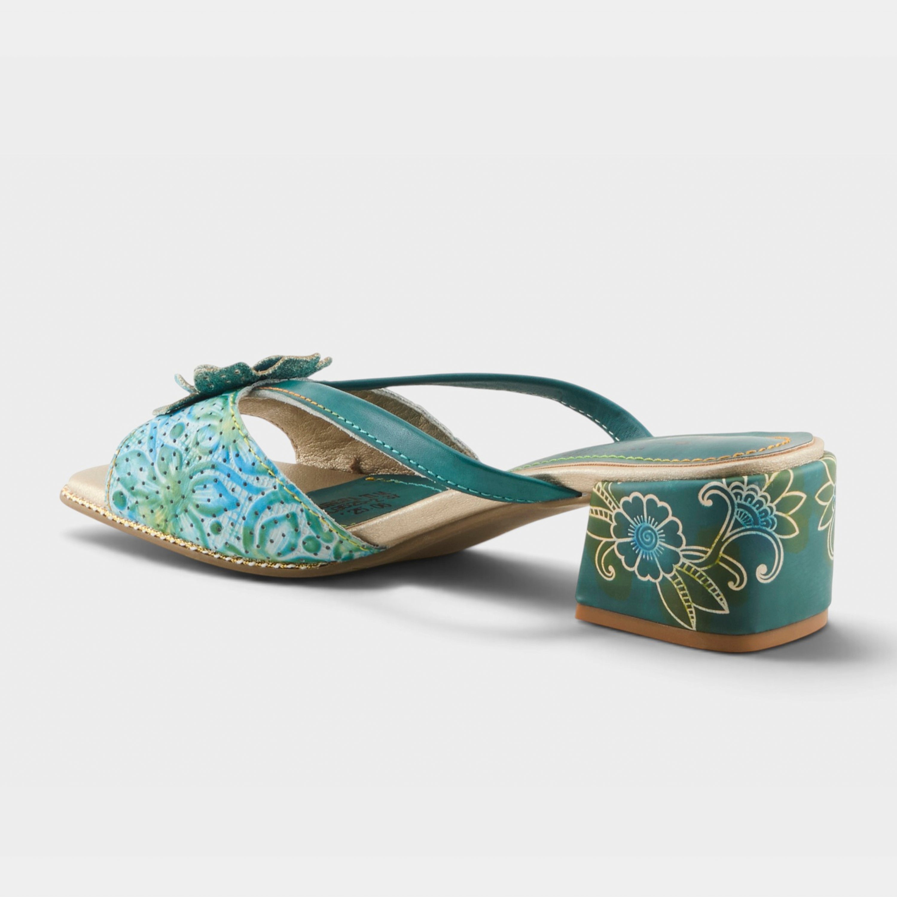 L'Artiste Europa sandals in Teal Multi, alternate angle view