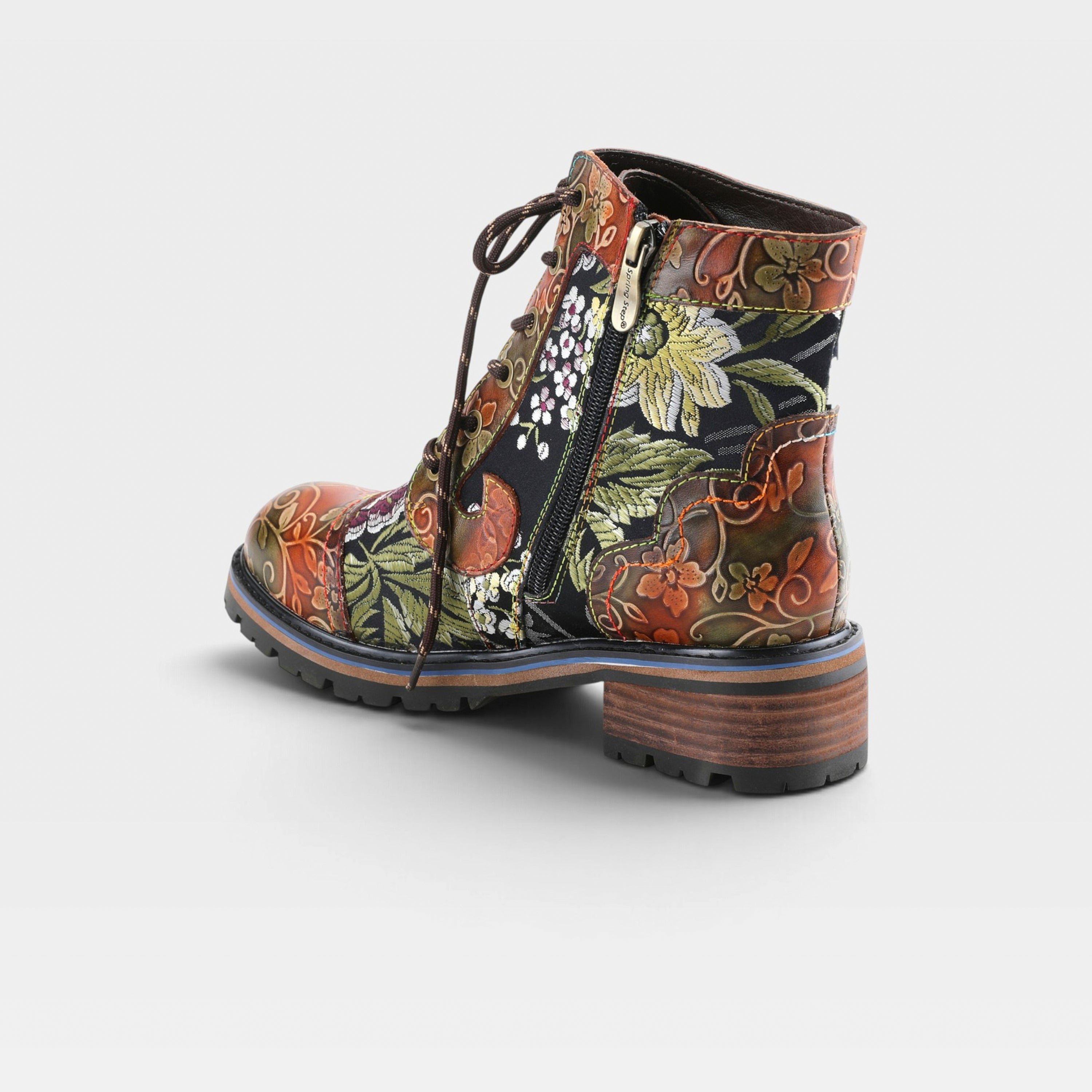L'Artiste Fantastic booties in Brown Multi, alternate angle view