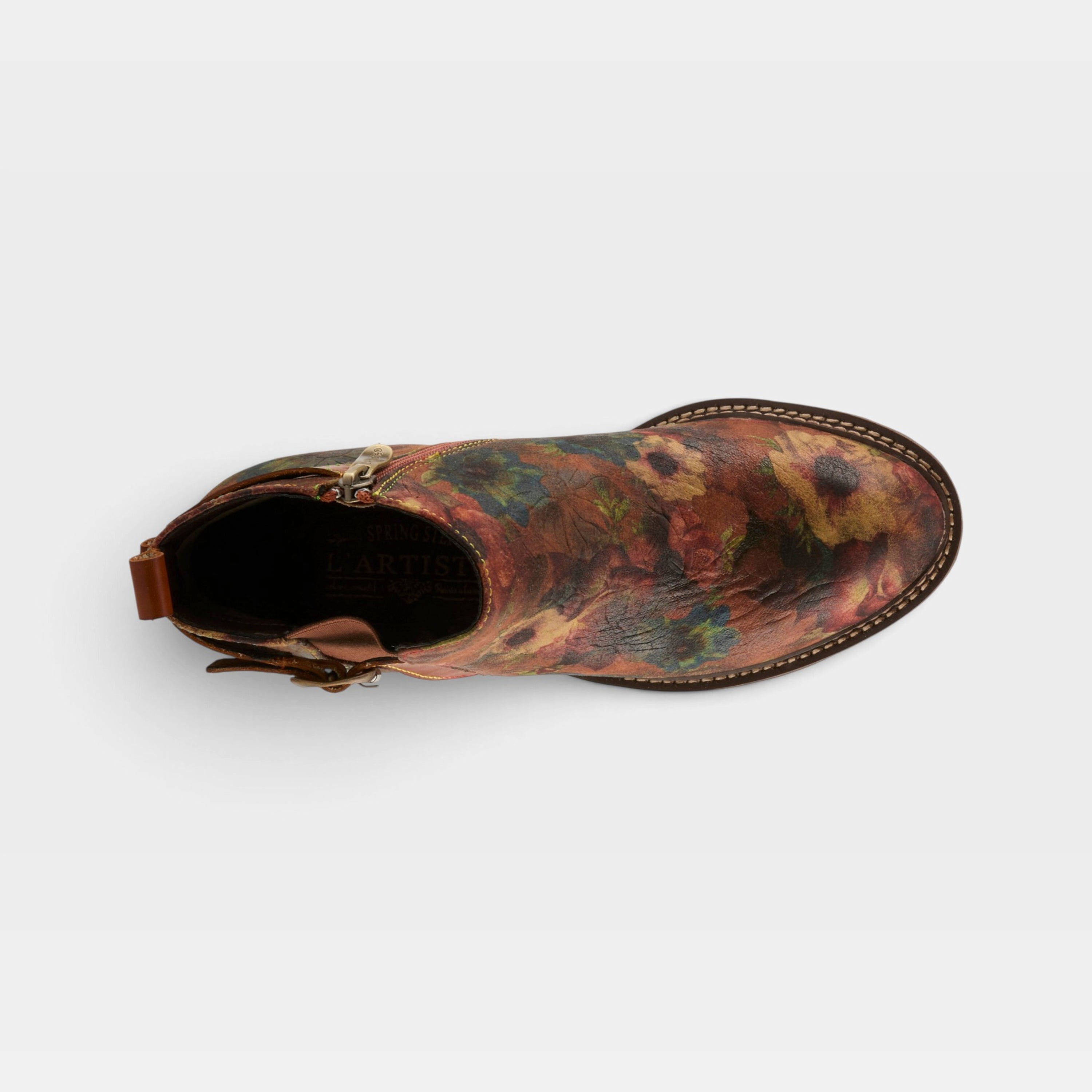 L'Artiste Farruko boots in Camel Multi, top view