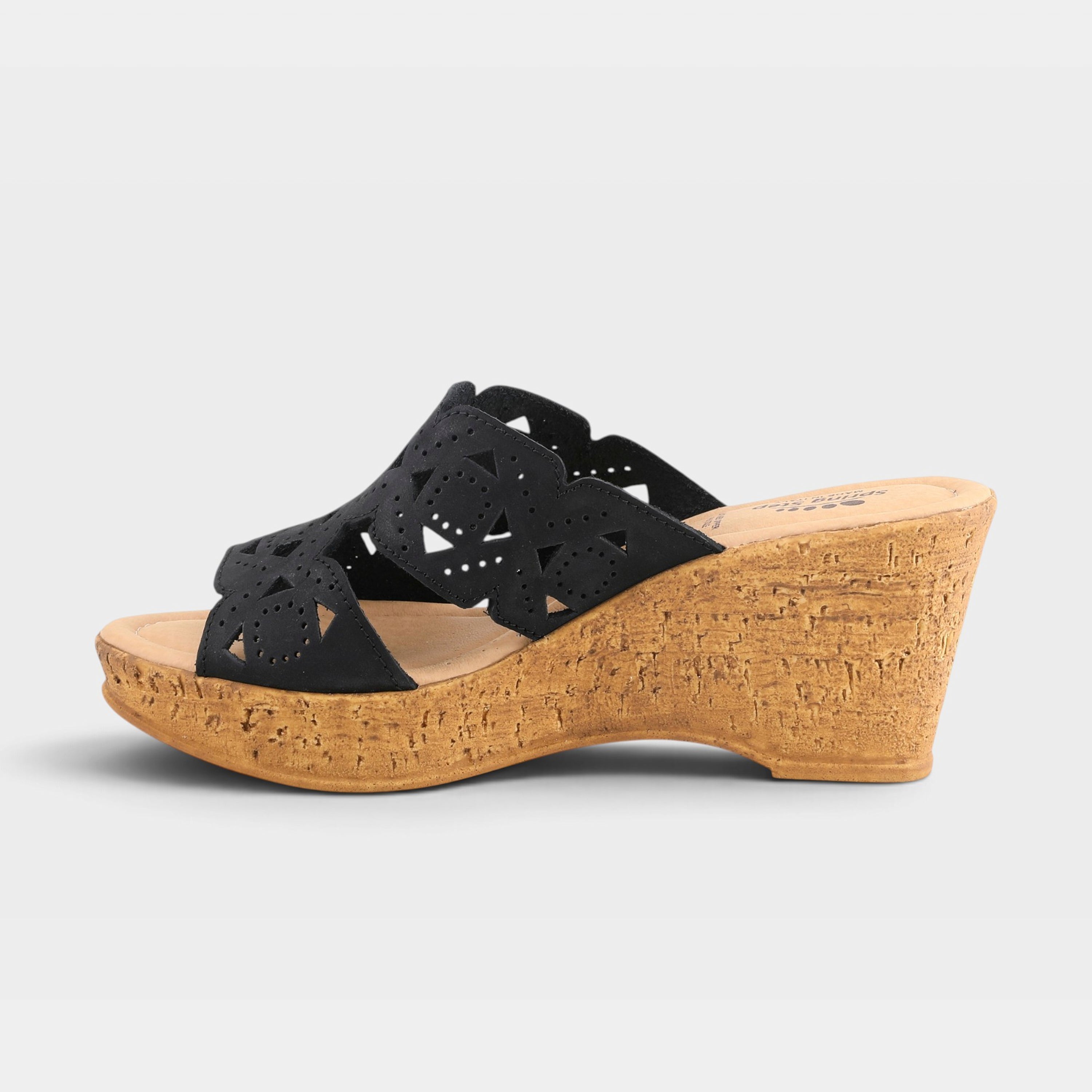 Spring Step Flamyo Black Nubuck Slide Sandal