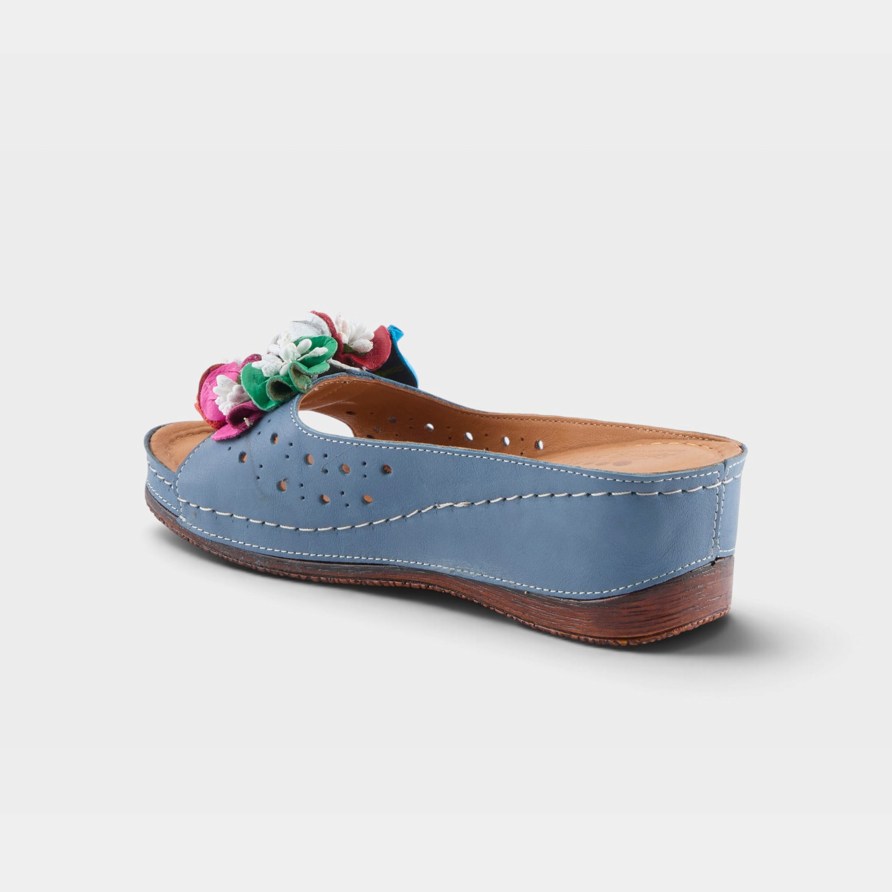 Spring Step Flowerchild Blue Slide Sandal