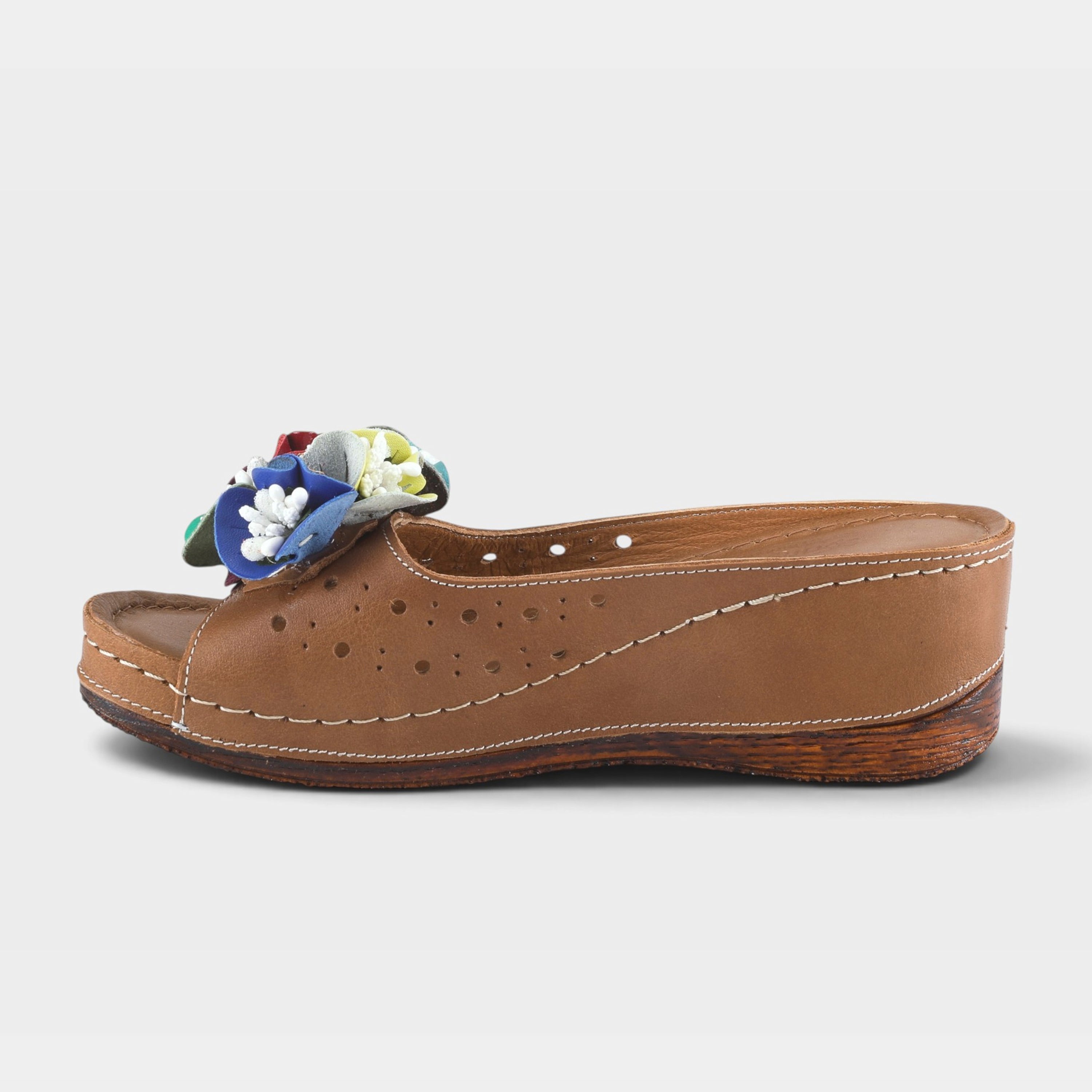 Spring Step Flowerchild Camel Slide Sandal