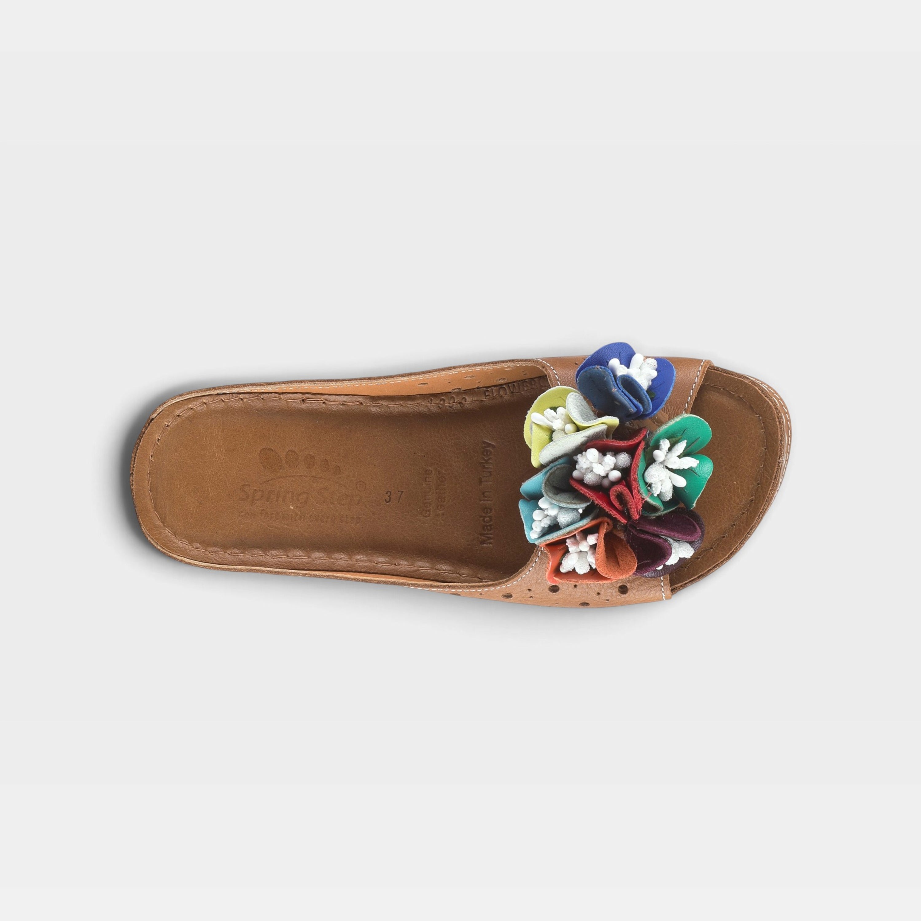 Spring Step Flowerchild Camel Slide Sandal
