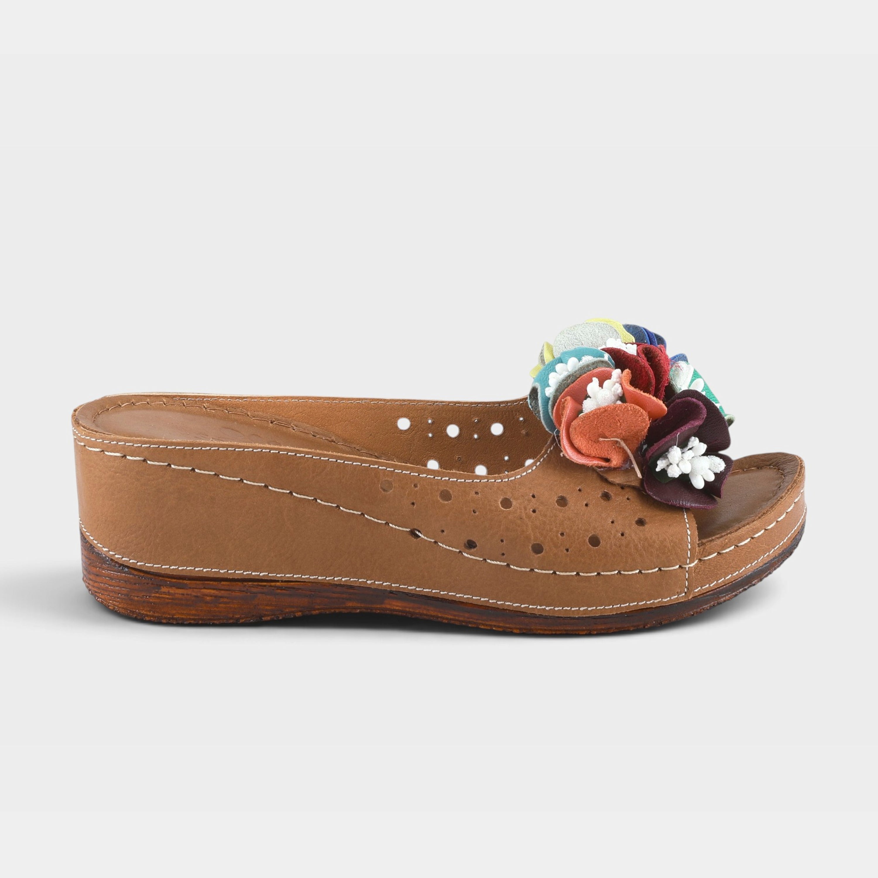 Spring Step Flowerchild Camel Slide Sandal