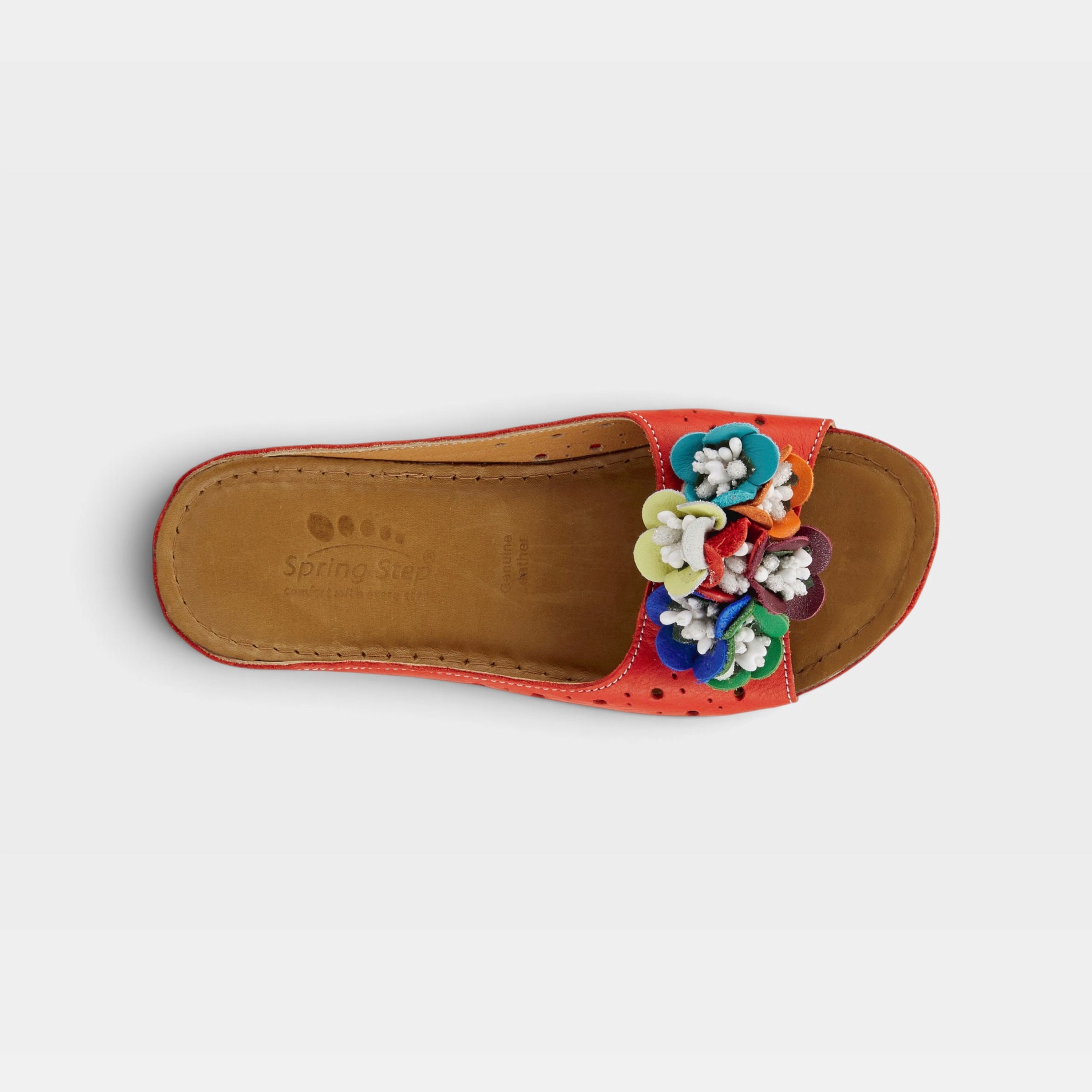 Spring Step Flowerchild Red Slide Sandal