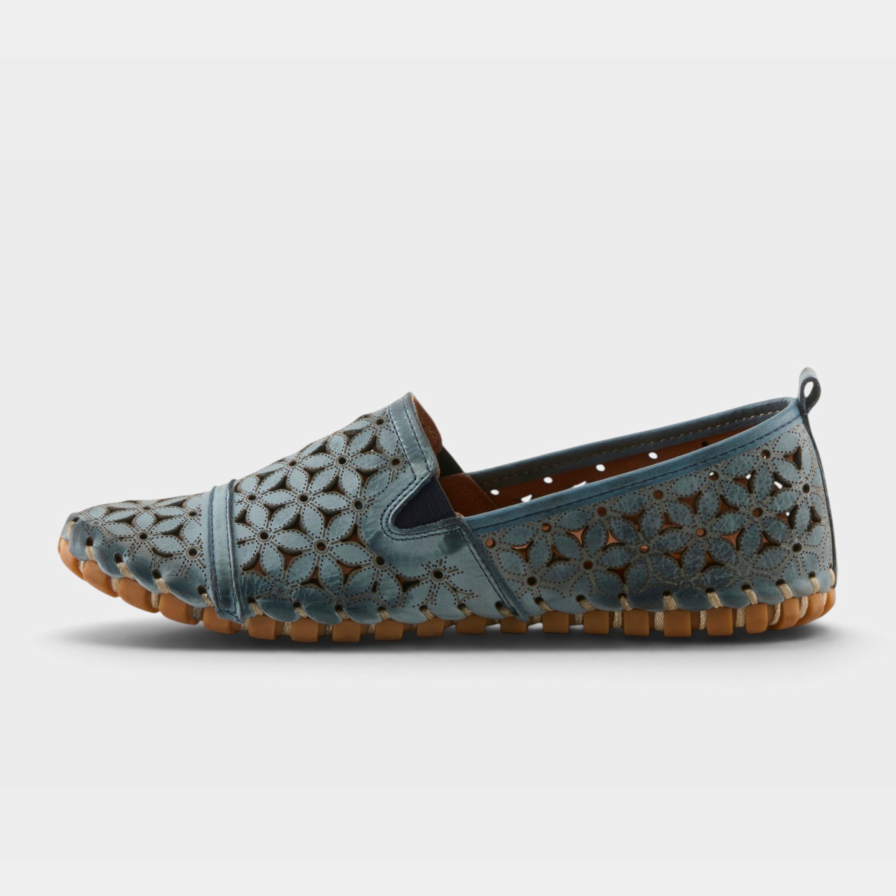 Spring Step Flowerflow Blue Slide Sandal
