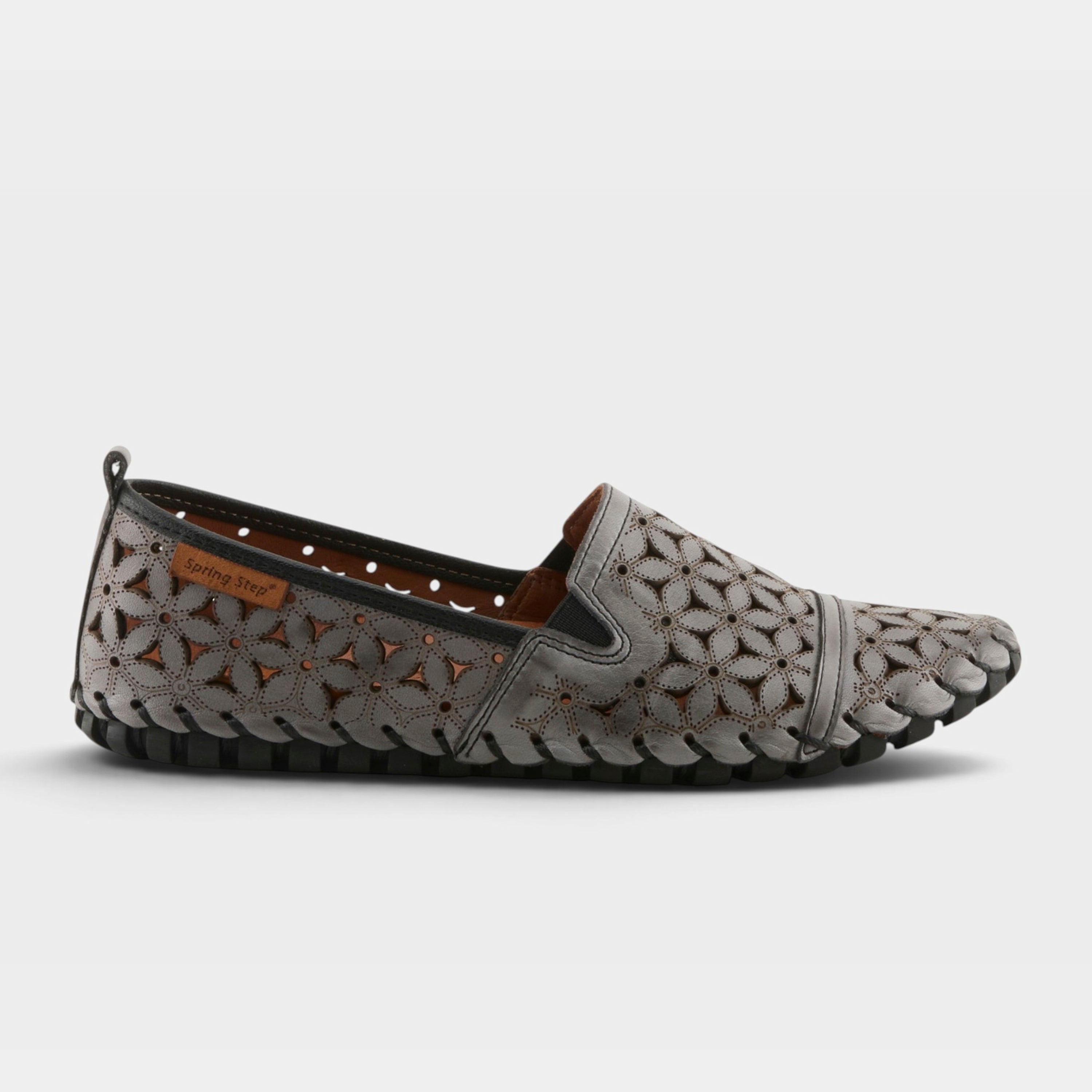 Spring Step Flowerflow Charcoal Slide Sandal