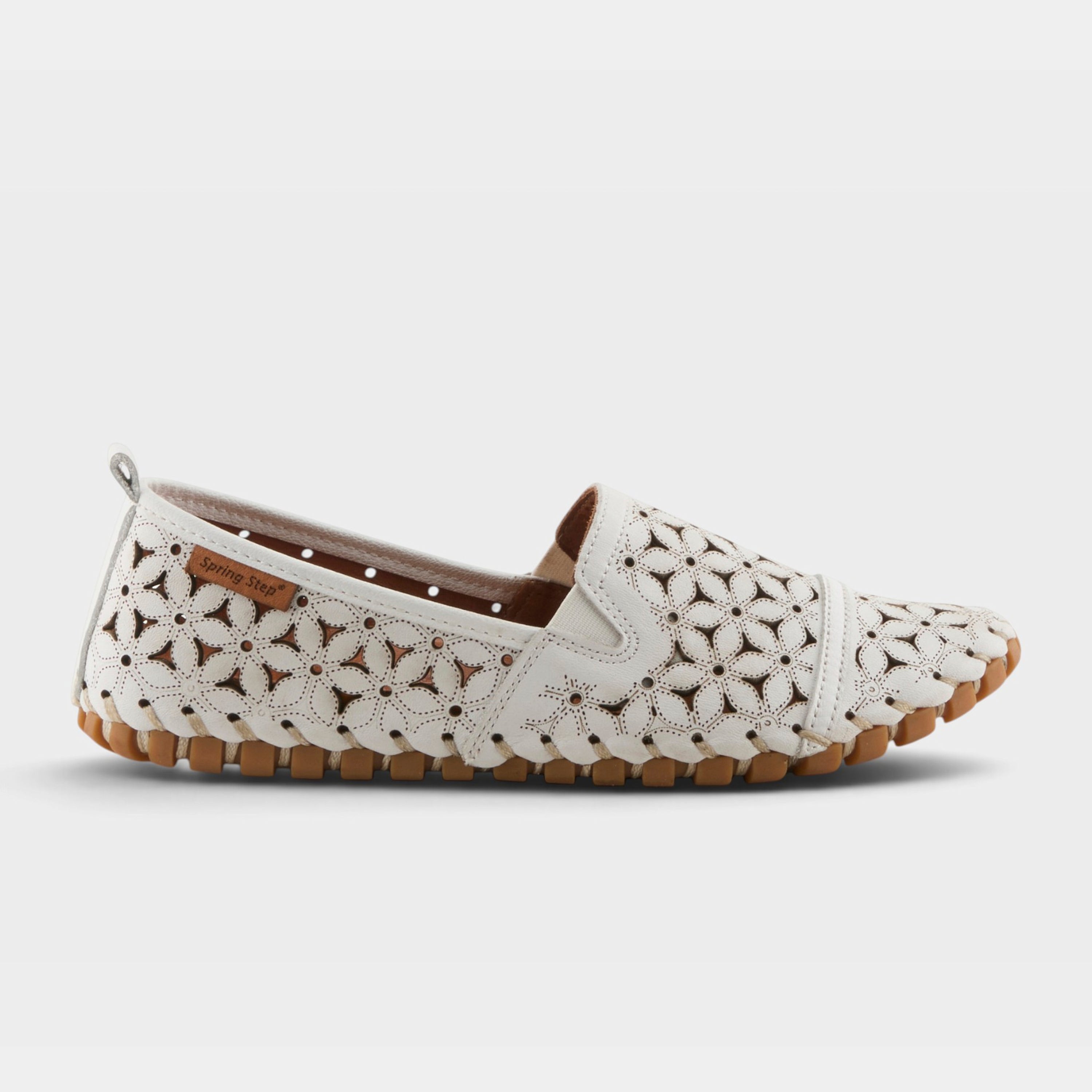 Spring Step Flowerflow White Slide Sandal