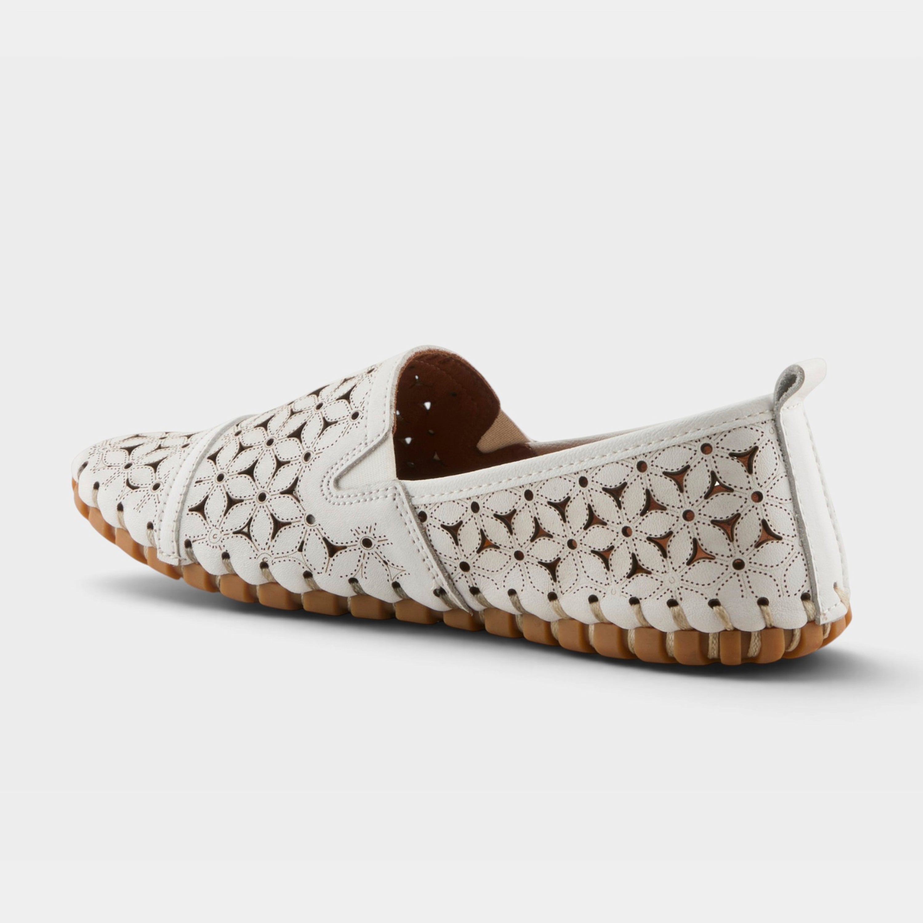 Spring Step Flowerflow White Slide Sandal