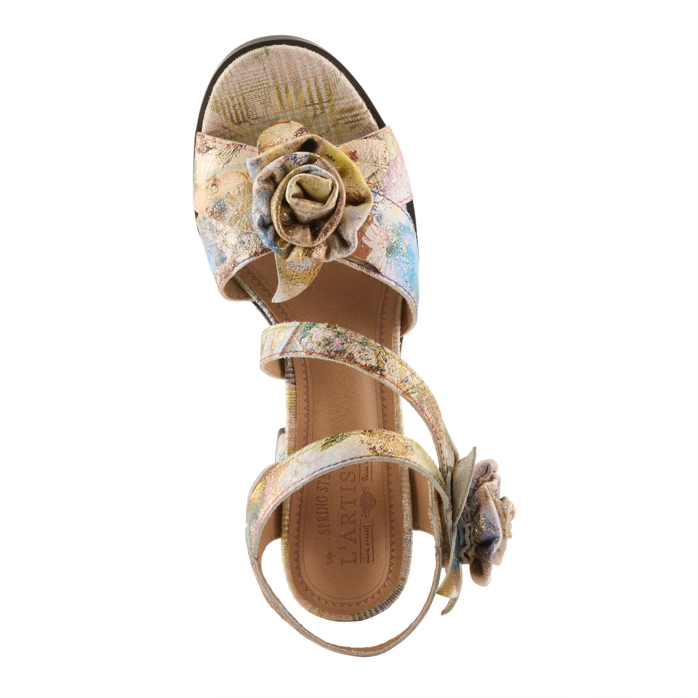 L'Artiste L'ARTISTE FLOWERPOWER SANDALS sandal in yellow multi with handcrafted leather design