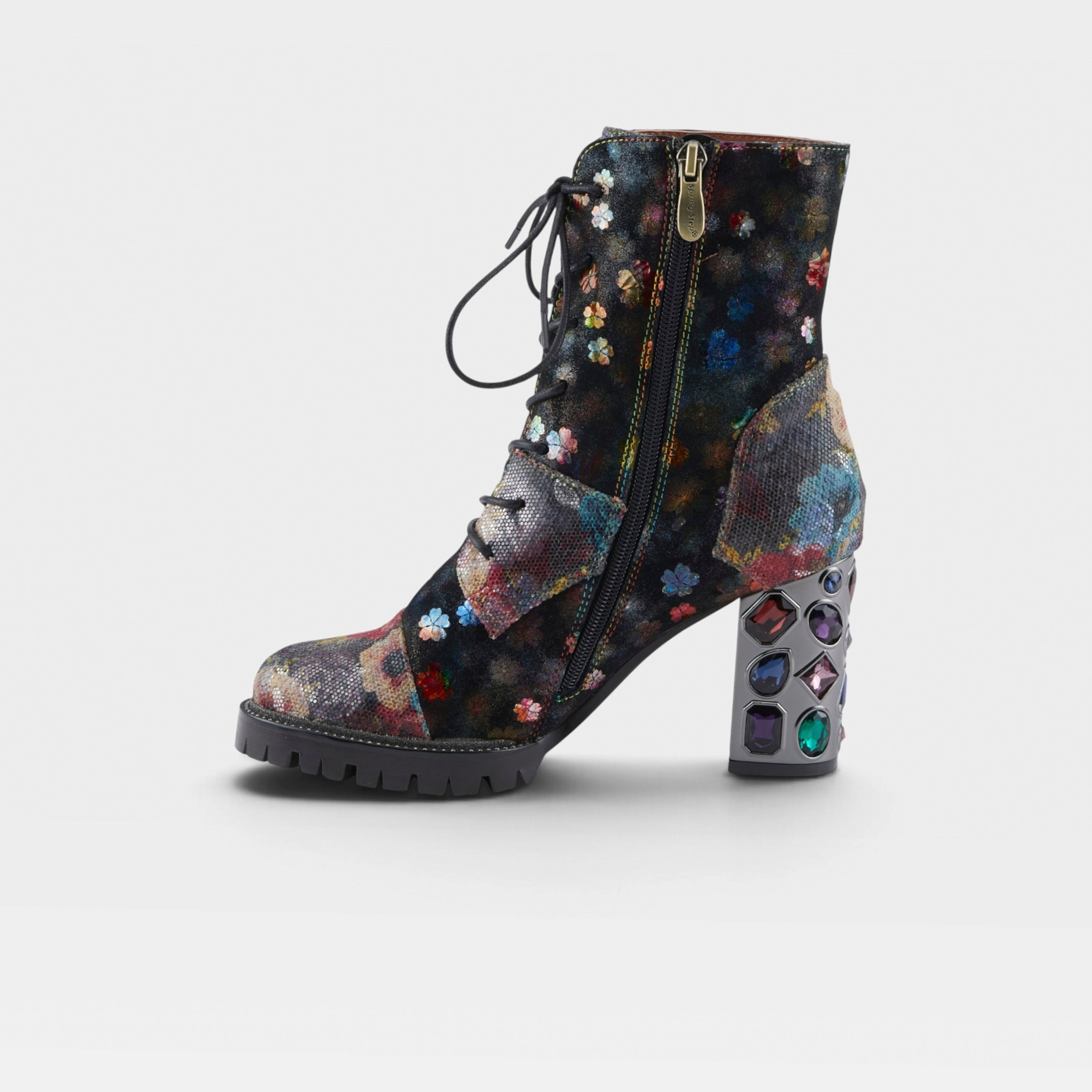 L'Artiste Flutterbank boots in Rainbow, side view