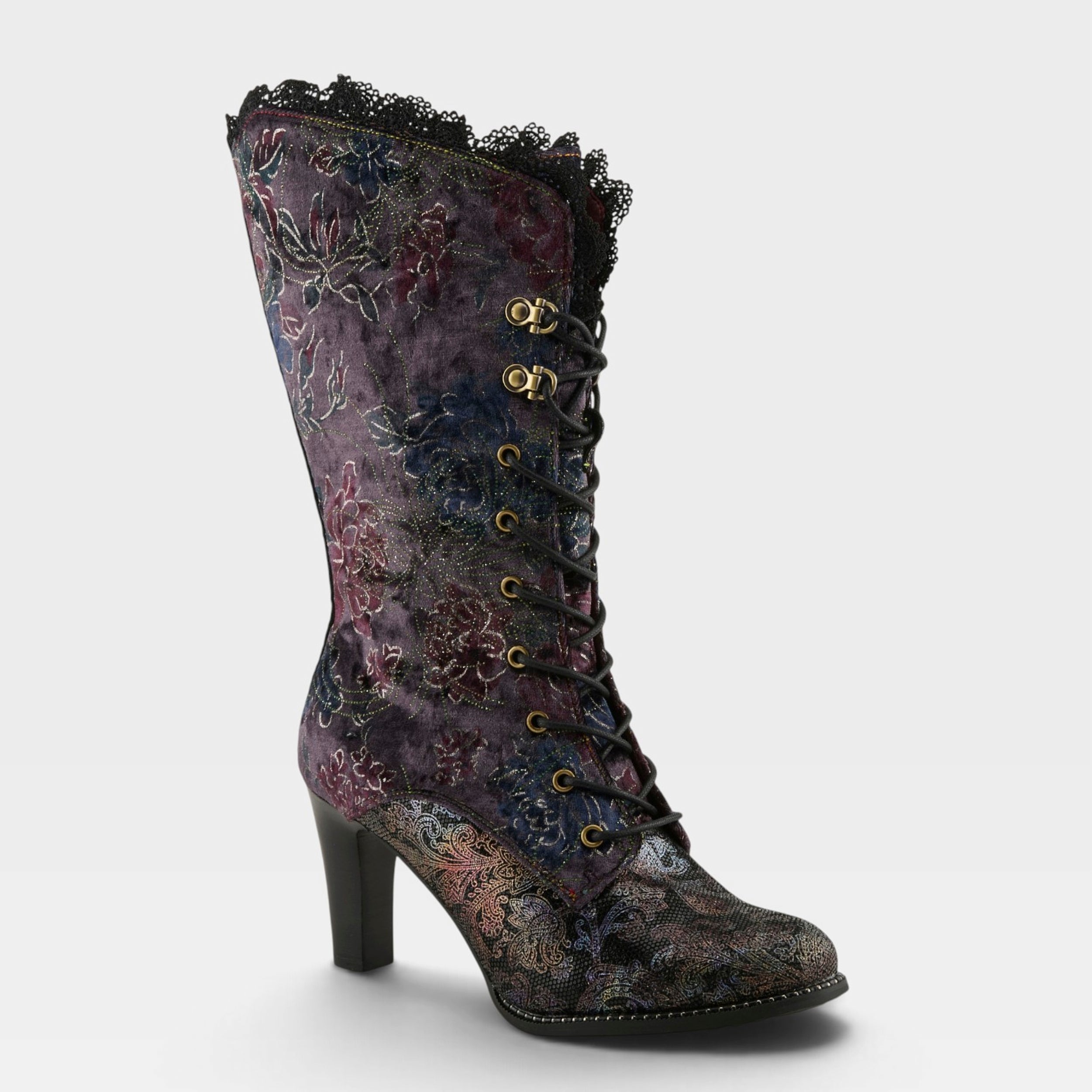 L'Artiste FORUTALUV BOOTS in PURPLE MULTI, front view
