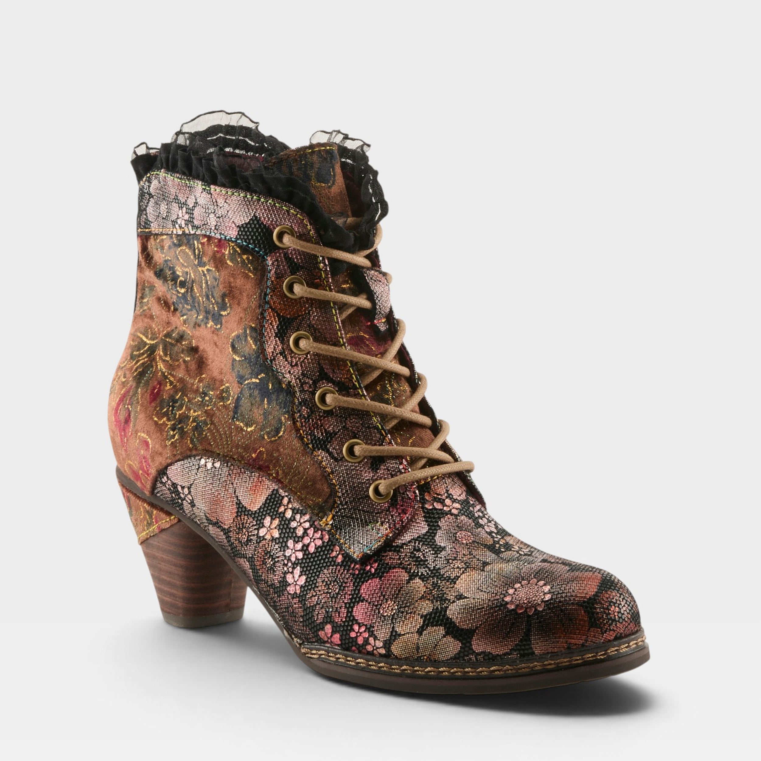 L'Artiste FORUTALUVLO BOOTS in BROWN MULTI, front view