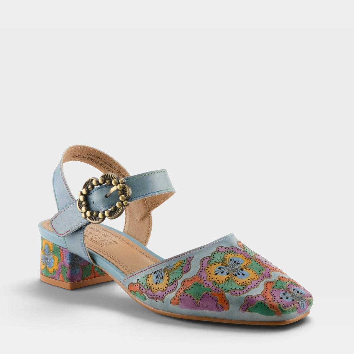 L'Artiste FUNFERBIZ SHOES in BLUE MULTI, front view