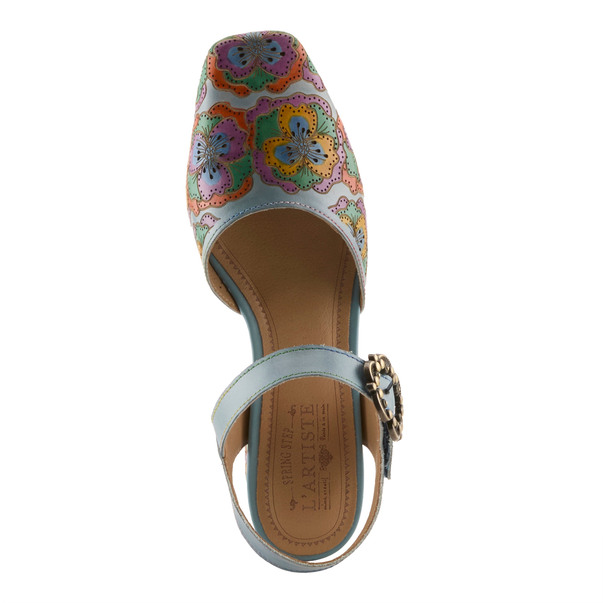 L'Artiste L'ARTISTE FUNFERBIZ SHOES shoe in camel multi with handcrafted leather design