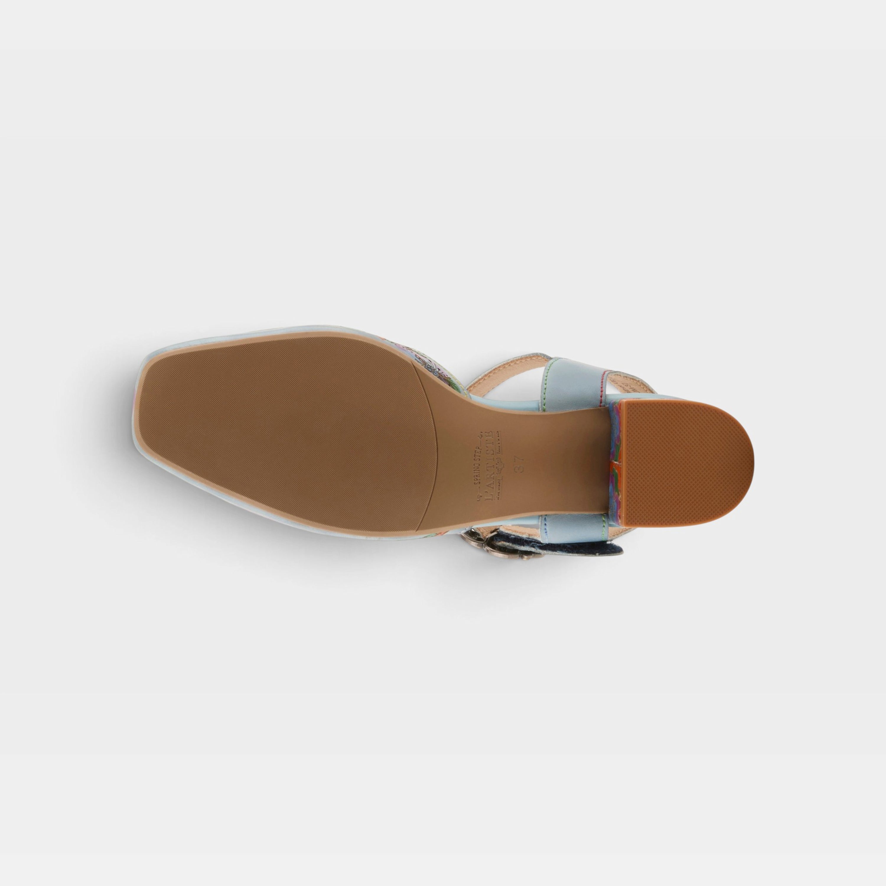 L'Artiste Funferbiz shoes in Blue Multi, outsole view