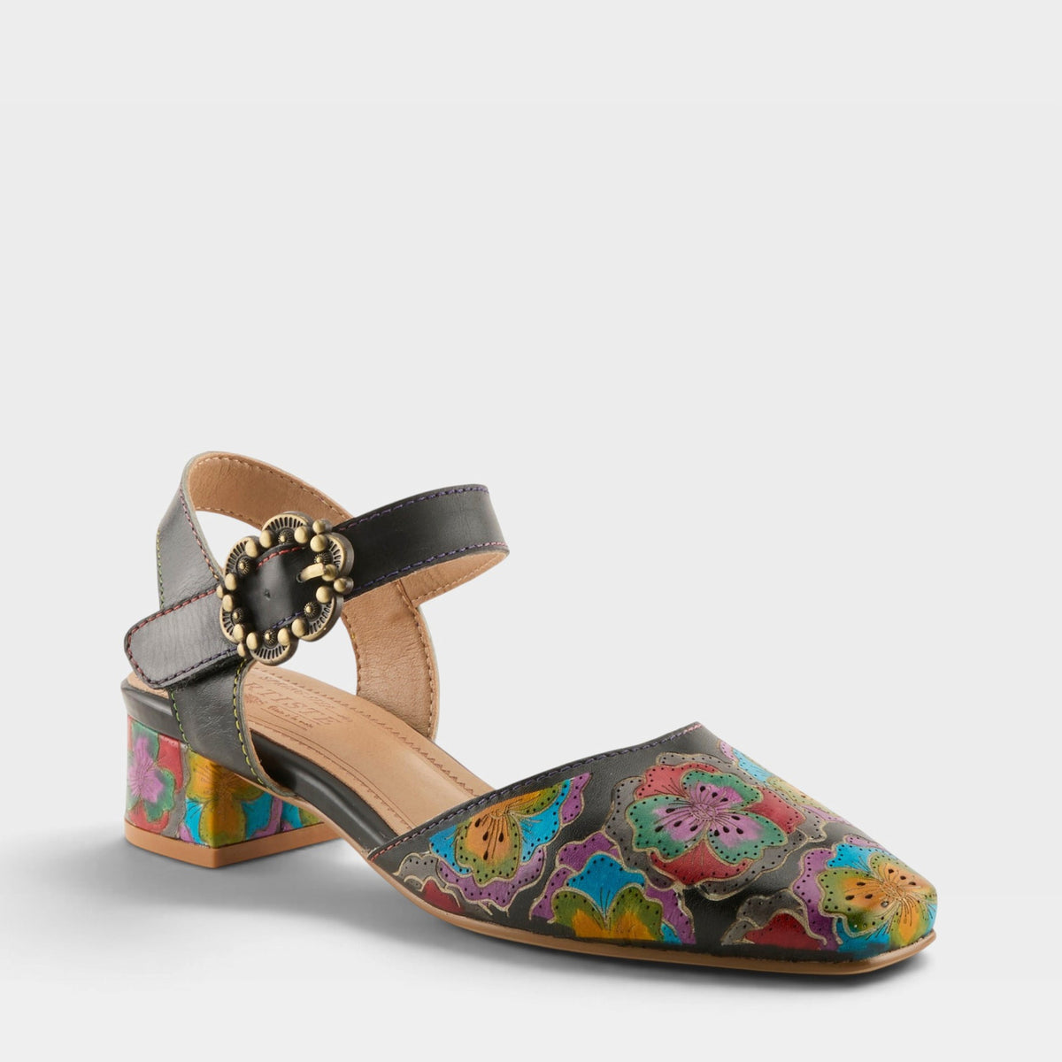 L'Artiste FUNFERBIZ SHOES in BLACK MULTI, front view