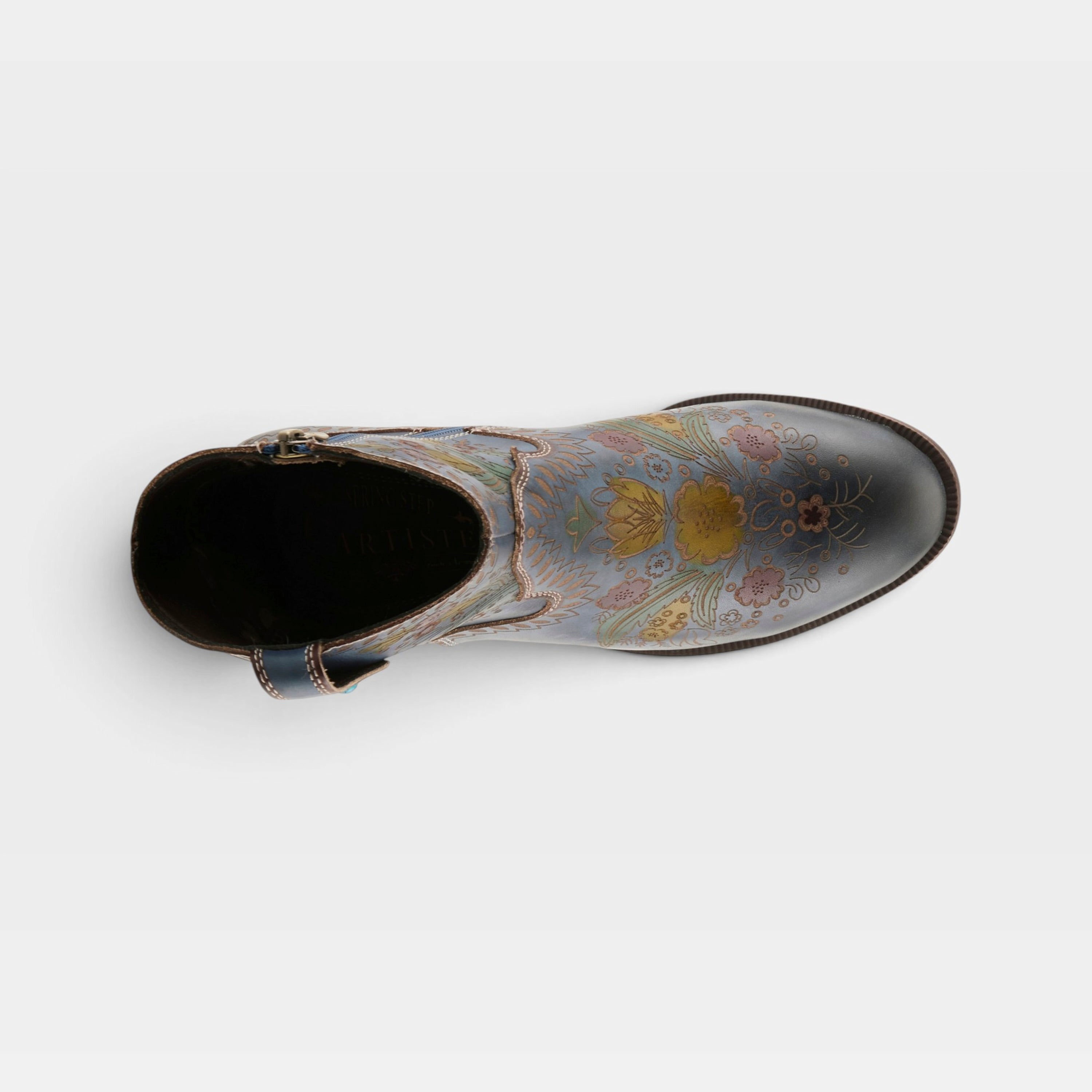 L'Artiste Galop boot in Blue, top view