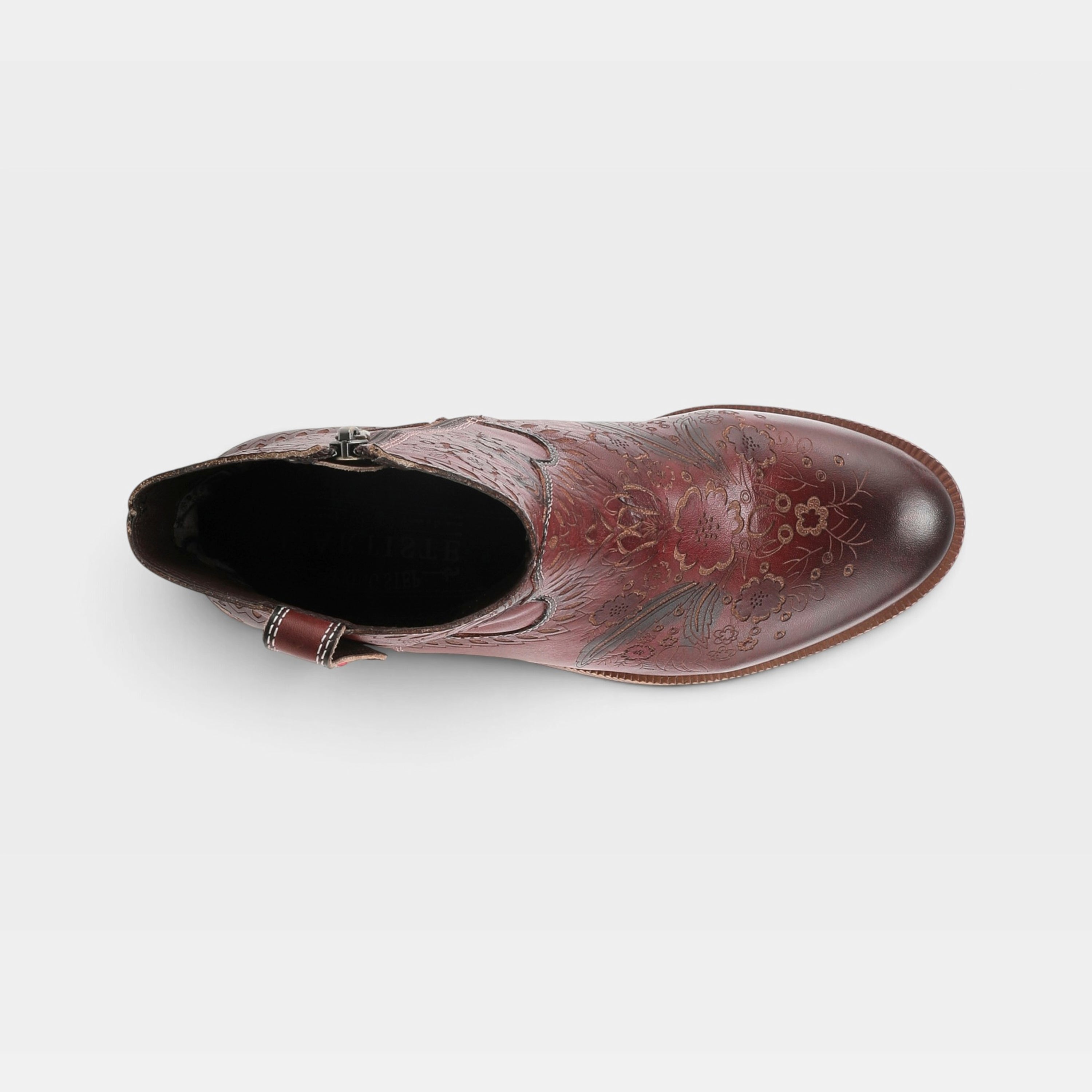 L'Artiste Galop boot in Mahogany, top view