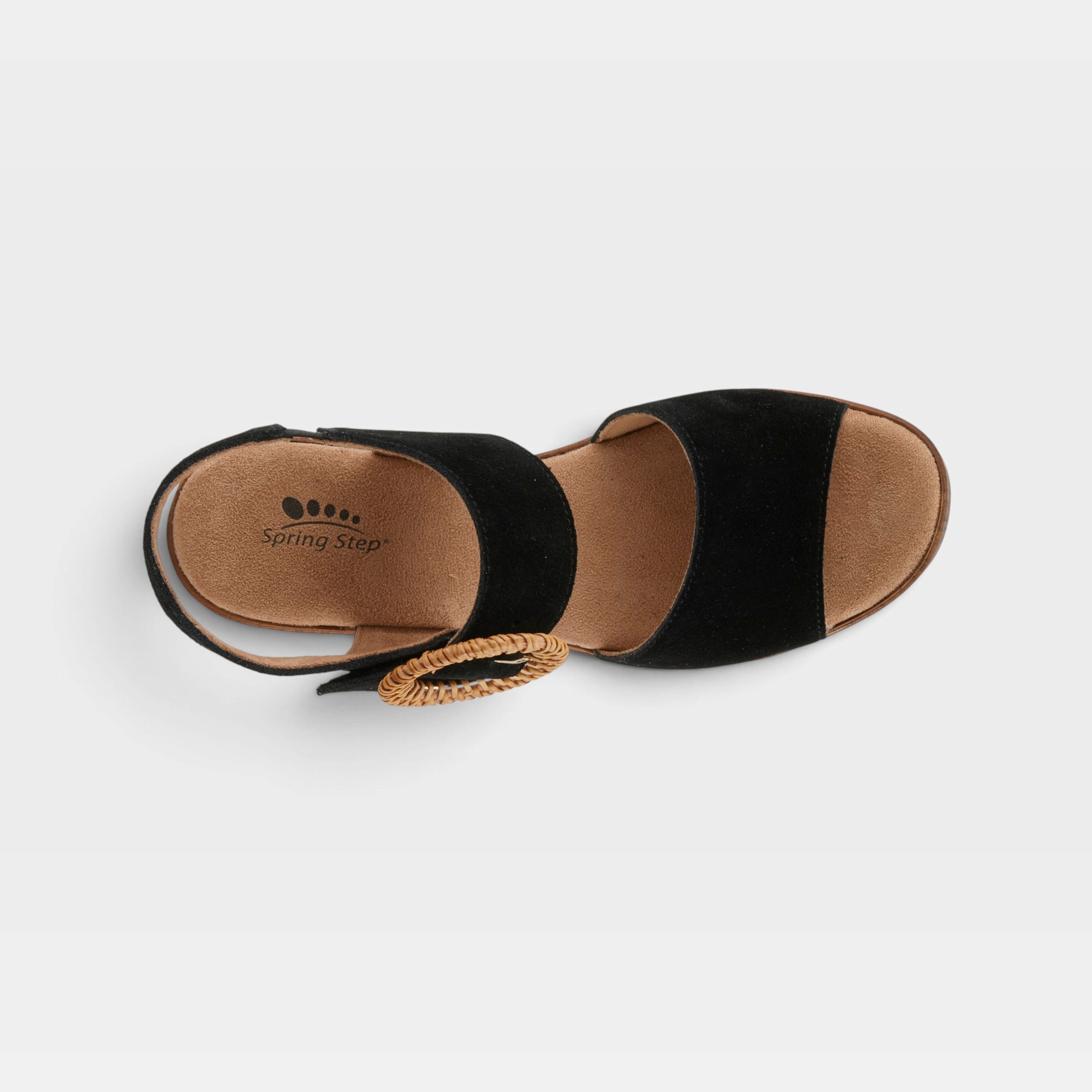 Spring Step Gamona Black Suede Sandal