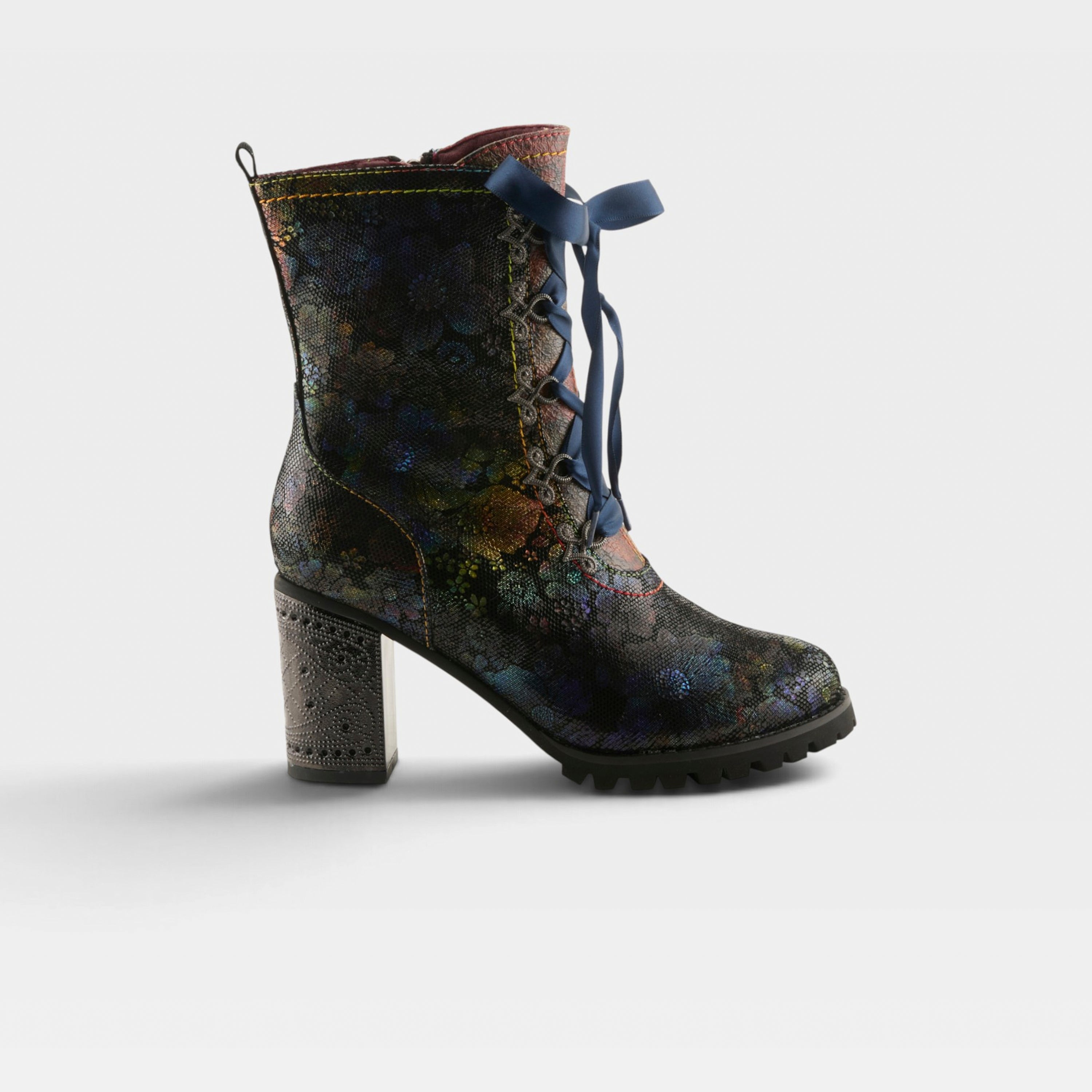 L'Artiste Girlygo booties in Navy Multi, hero view