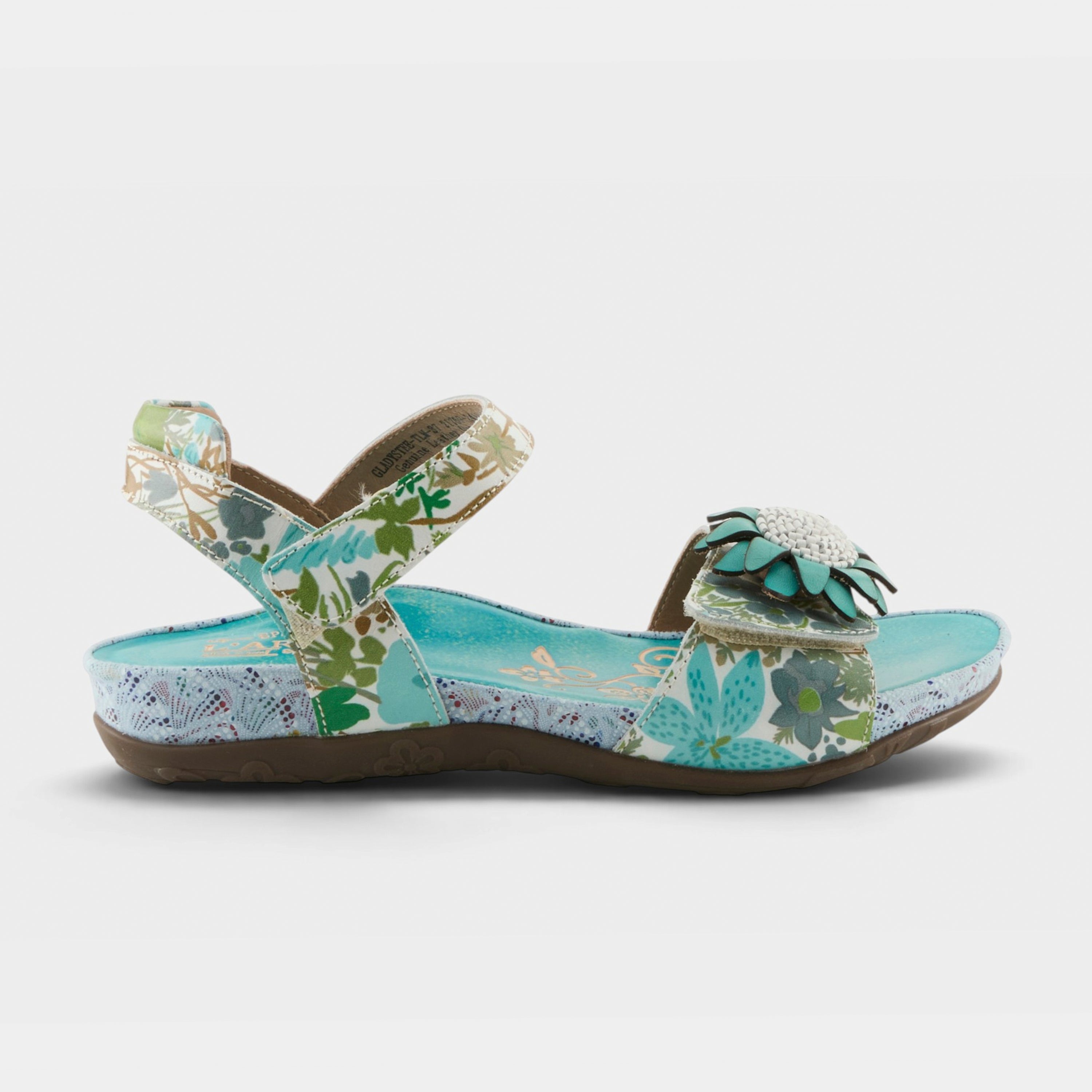 L'Artiste Gladystee sandals in Teal Multi, hero view
