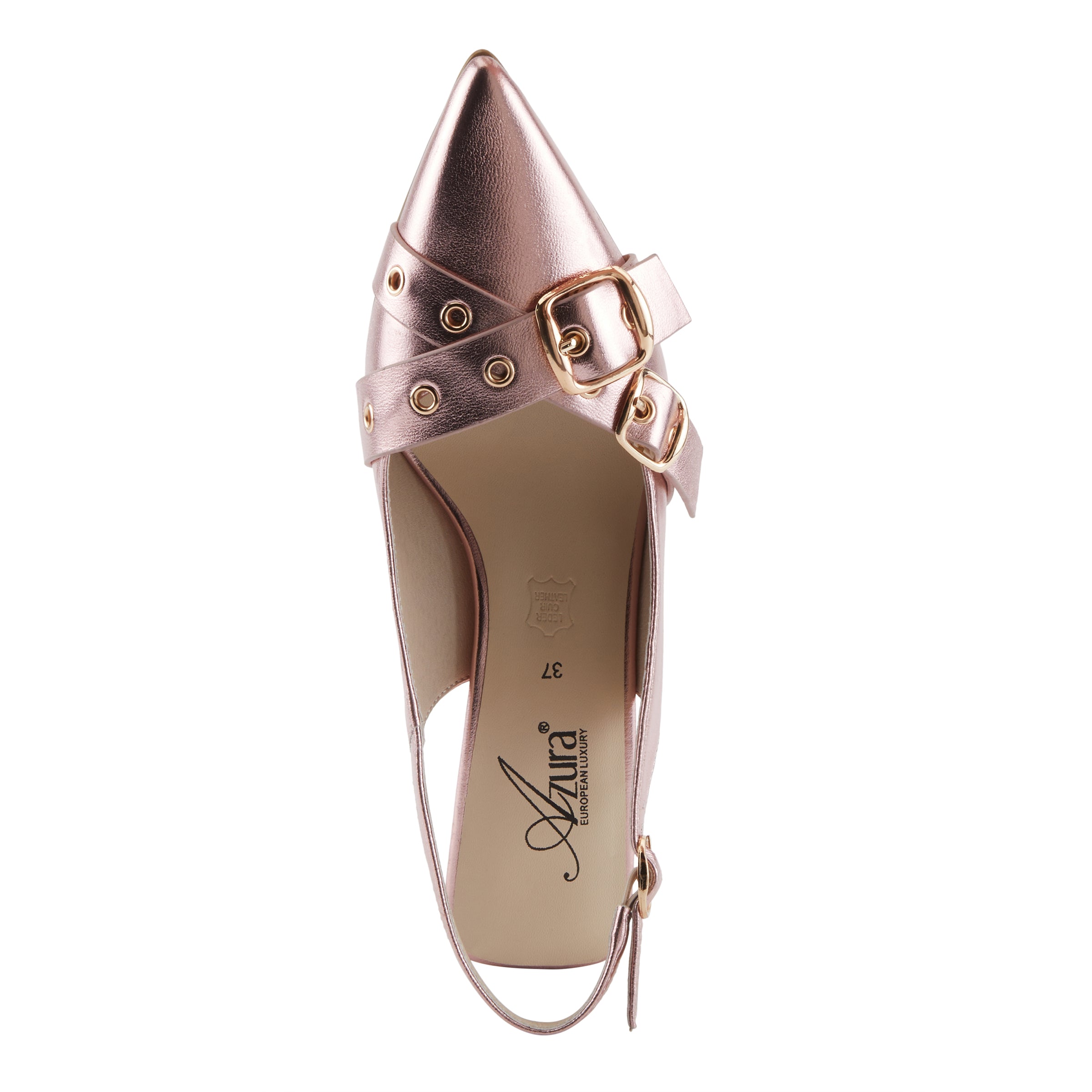 Azura Glistening women's shoe in black patent with buckle detail