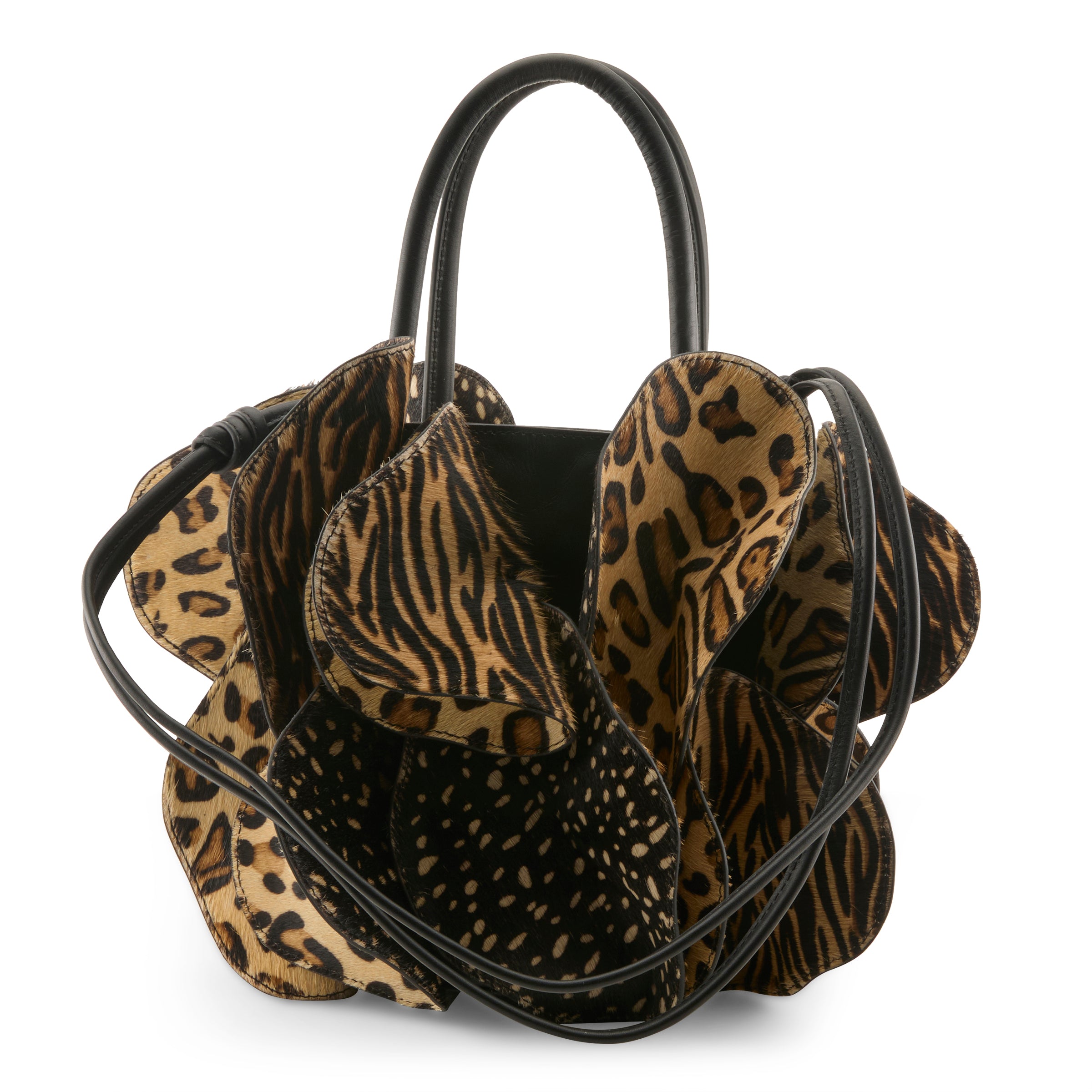 L'Artiste L'ARTISTE HB-FLUTTER HANDBAG shoe in black multi with handcrafted leather design