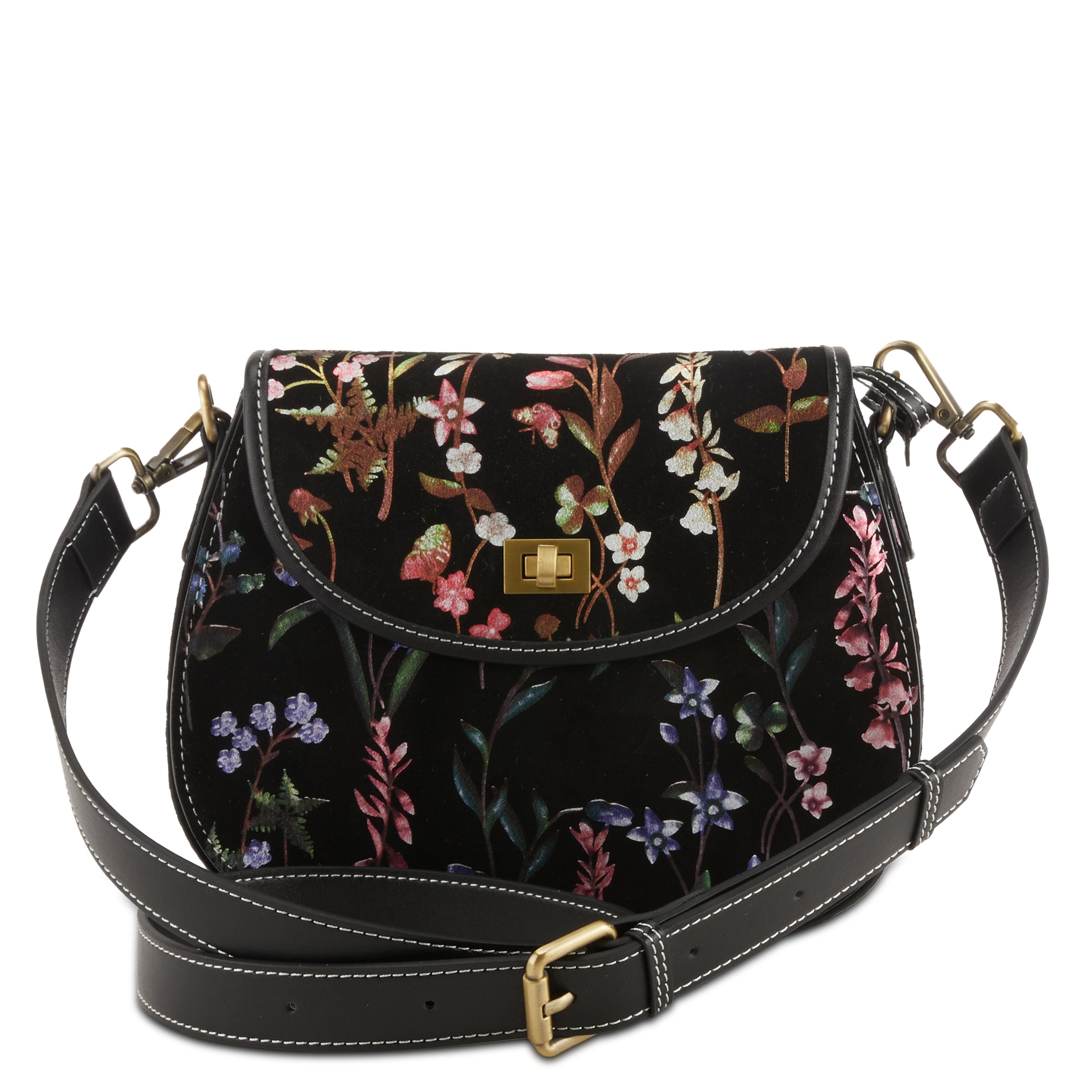 L'Artiste L`ARTISTE HB-LEAFLET-FOIL HANDBAG shoe in black multi with handcrafted leather design