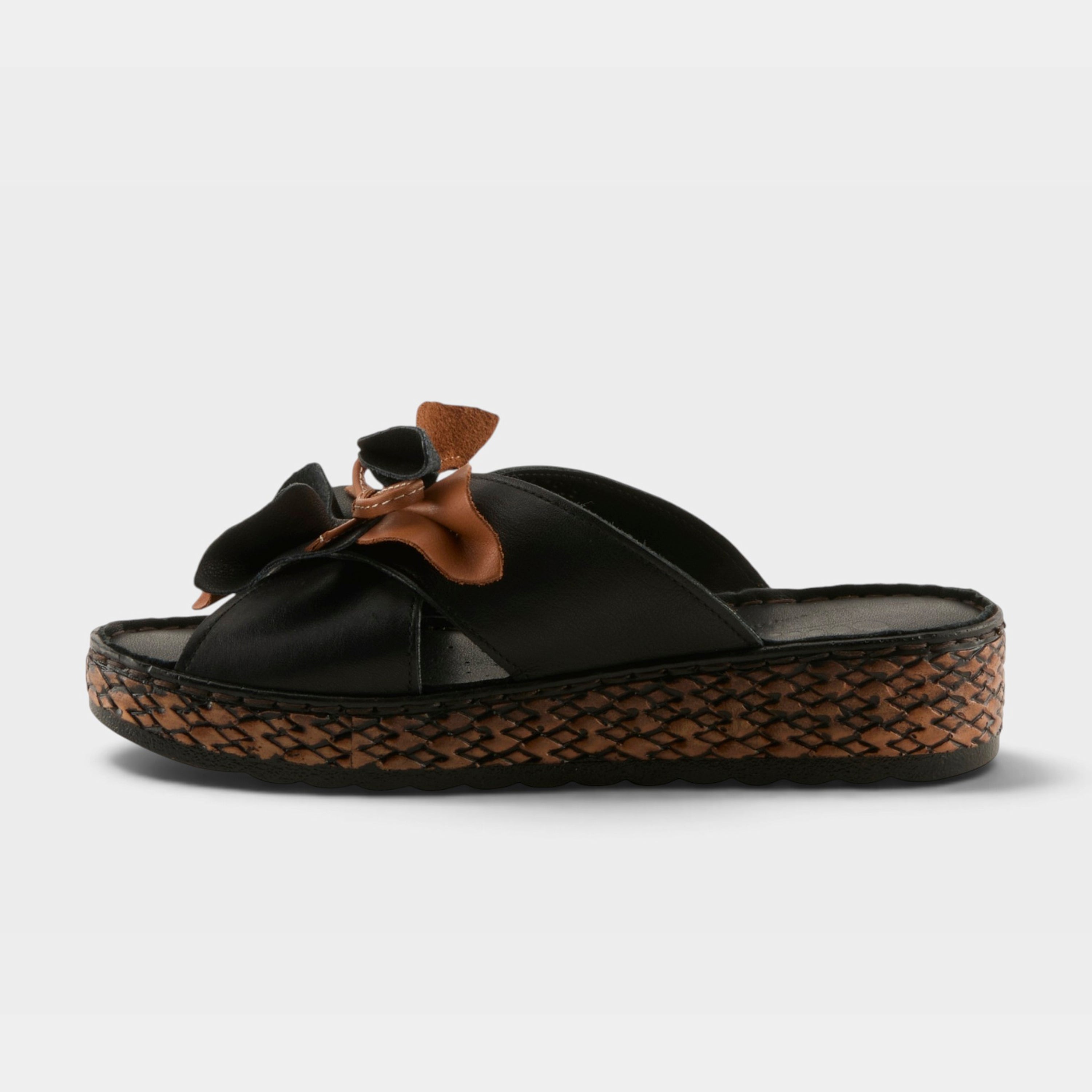 Spring Step Hilary Black Slide Sandal