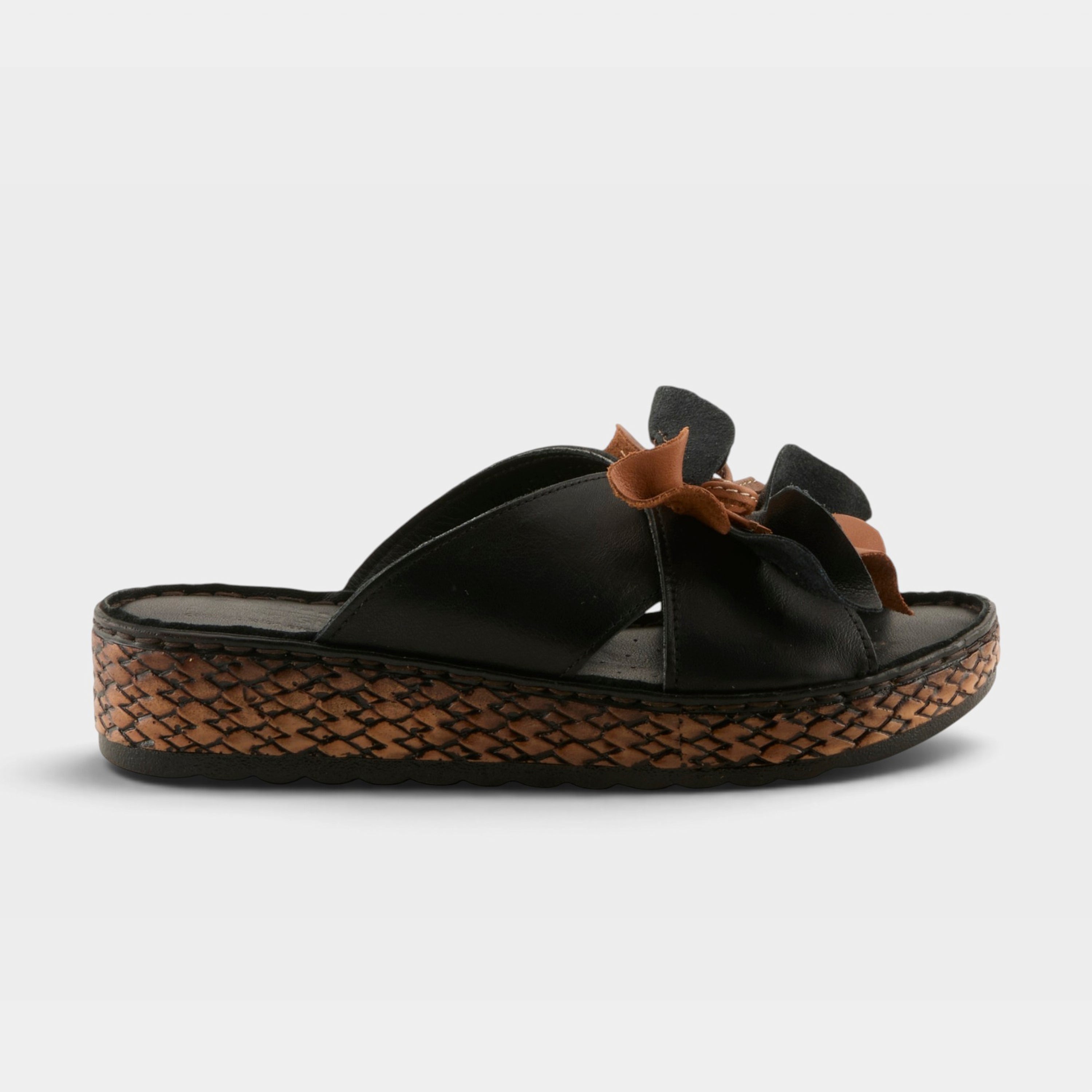 Spring Step Hilary Black Slide Sandal