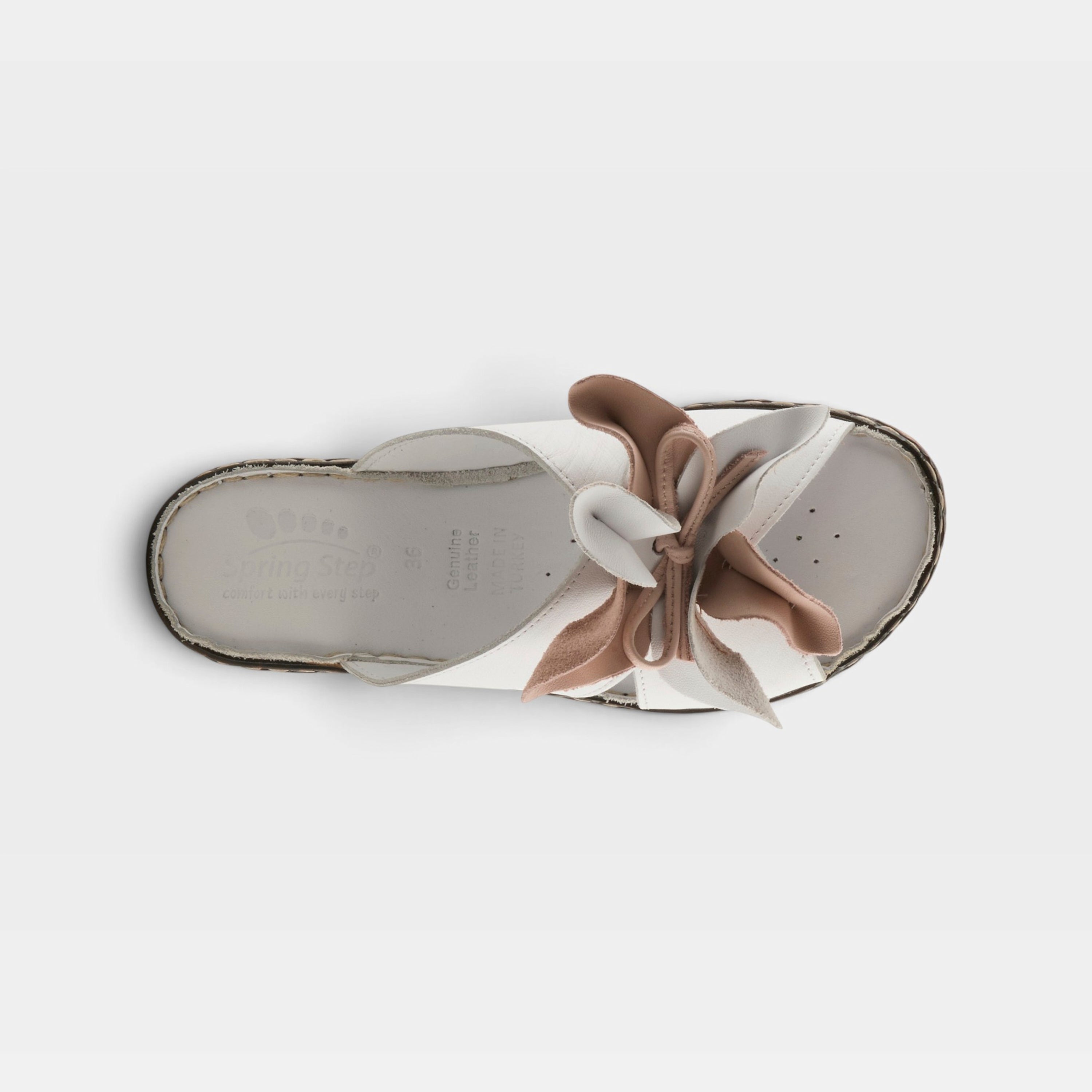 Spring Step Hilary White Slide Sandal