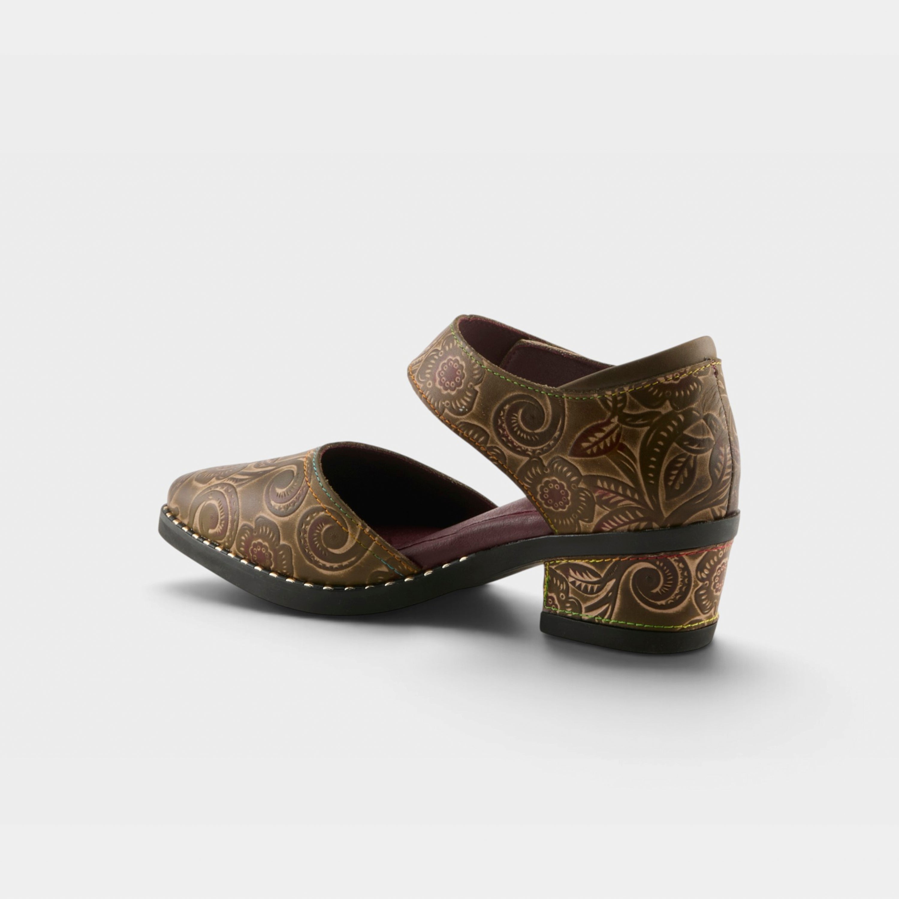 L'Artiste Jazzberry shoes in Olive Multi, alternate angle view