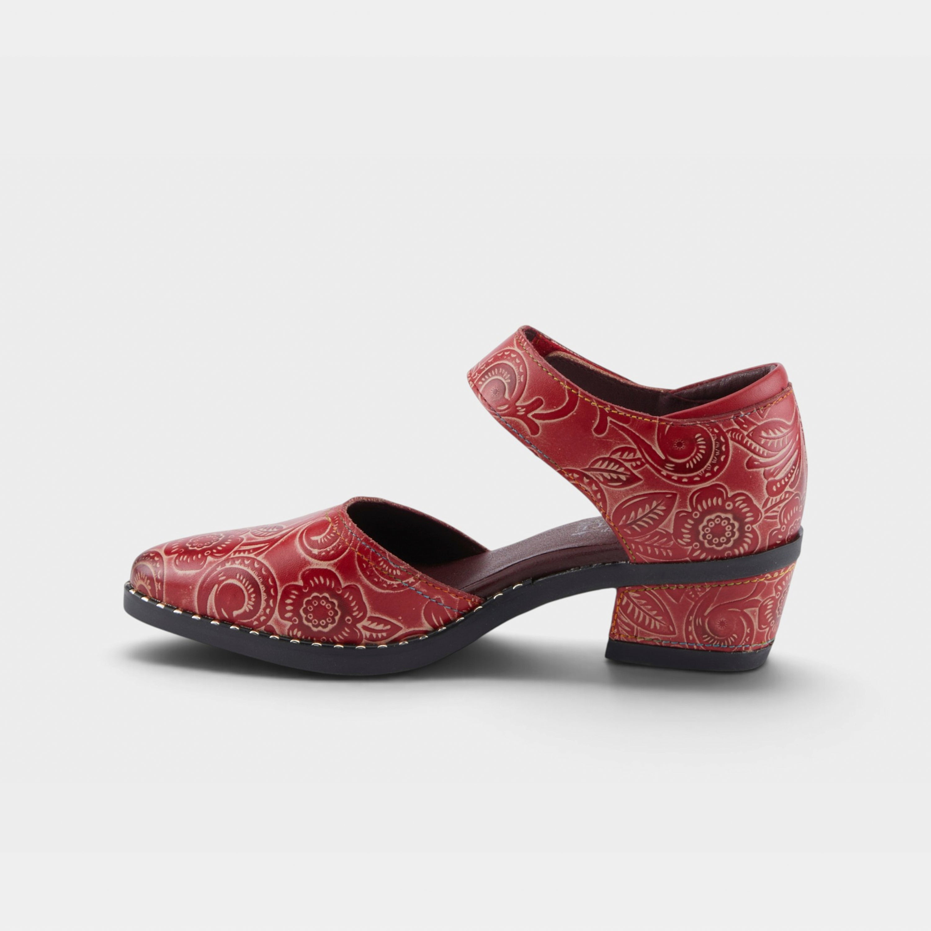 L'Artiste Jazzberry shoes in Red Multi, side view