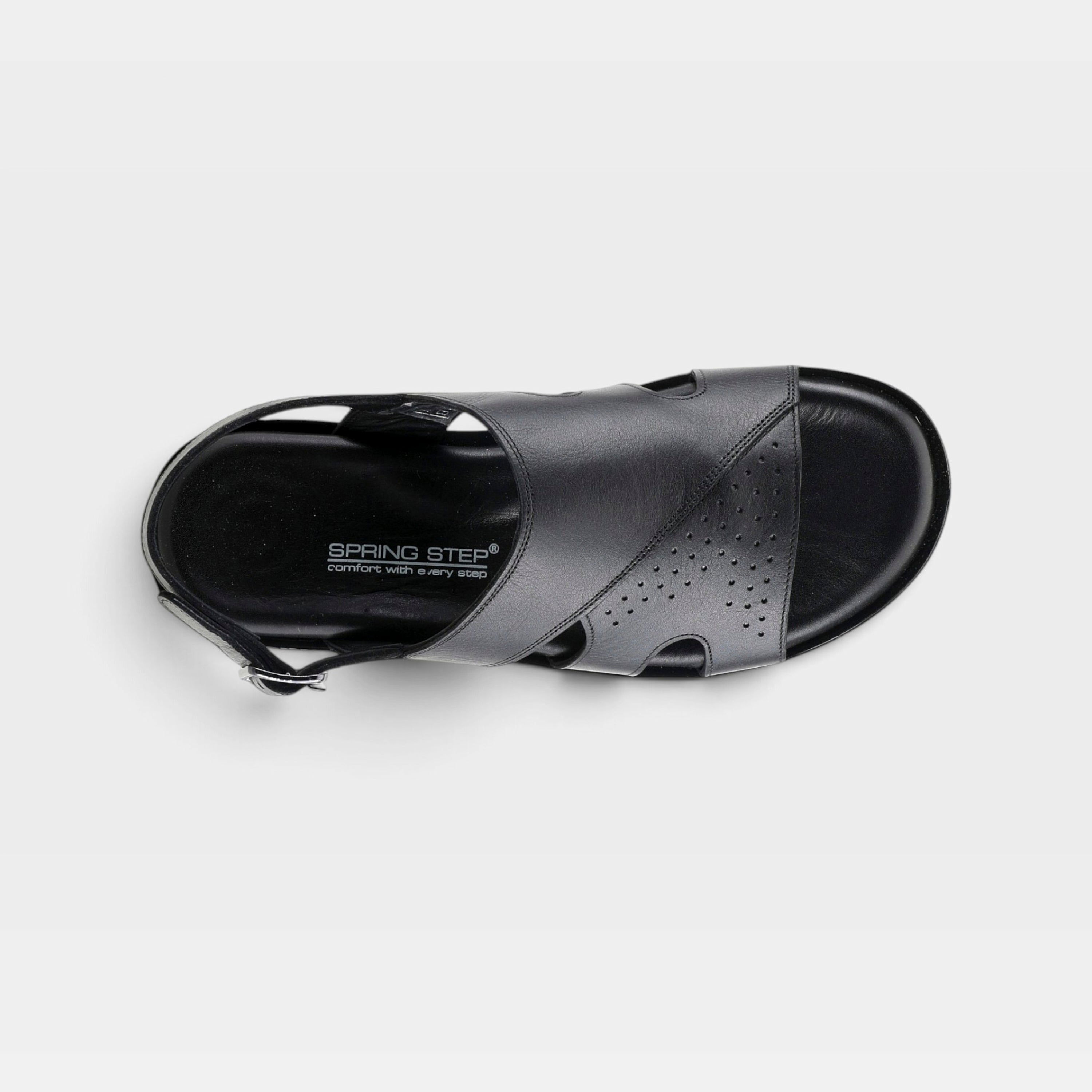 Spring Step Men Jeff Black Back Strap Sandal