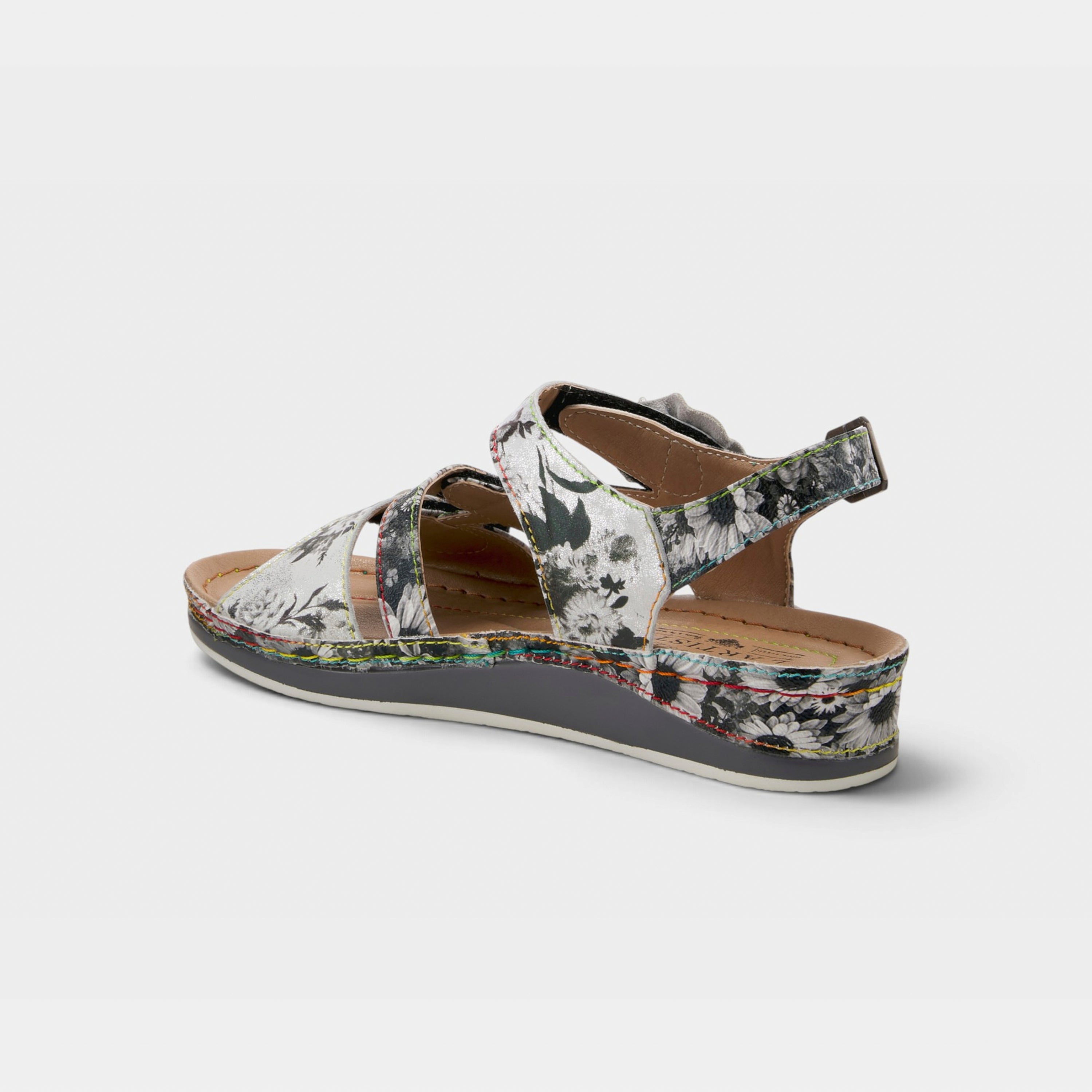L'Artiste Joelina-Dazi ankle strap sandals in Grey Multi, alternate angle view