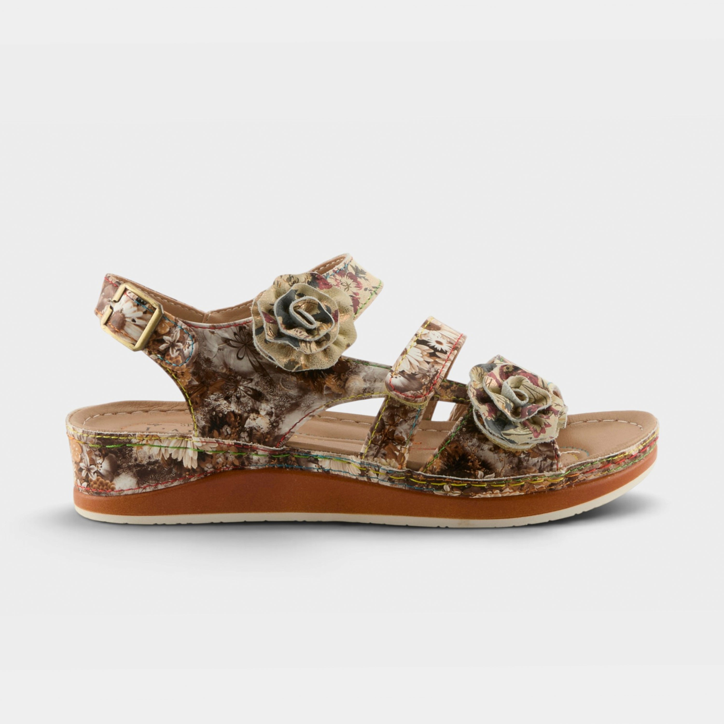L'Artiste Joelina-Dazi ankle strap sandals in Yellow Multi, hero view