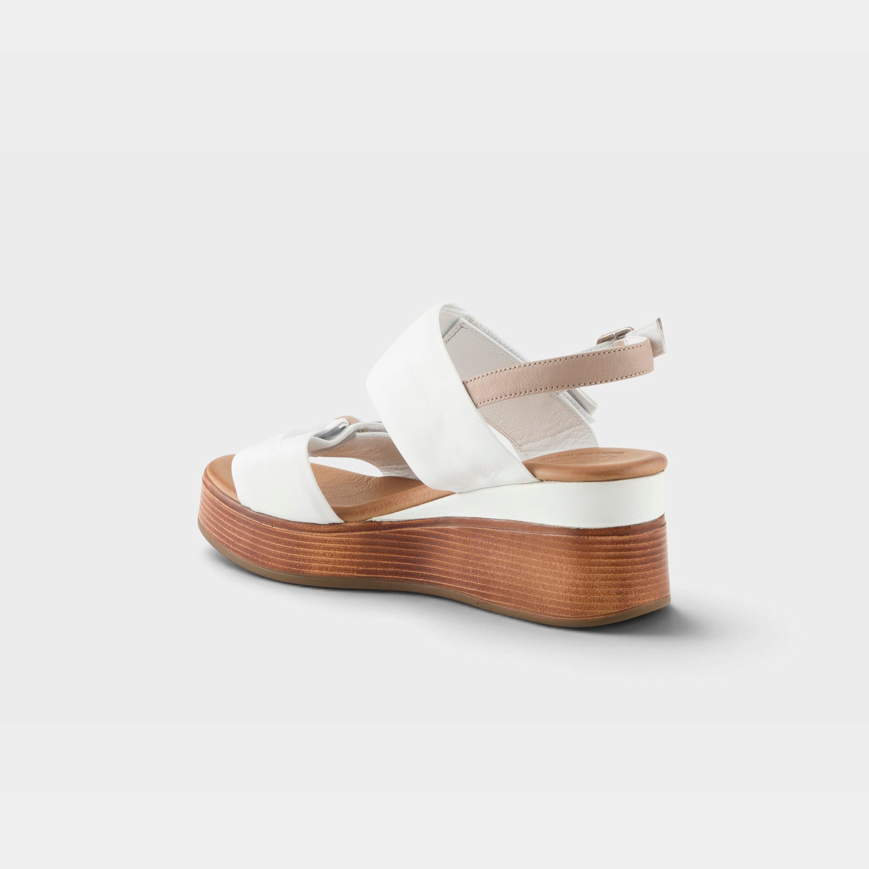 Spring Step Kacper White Multi Wedge Sandal