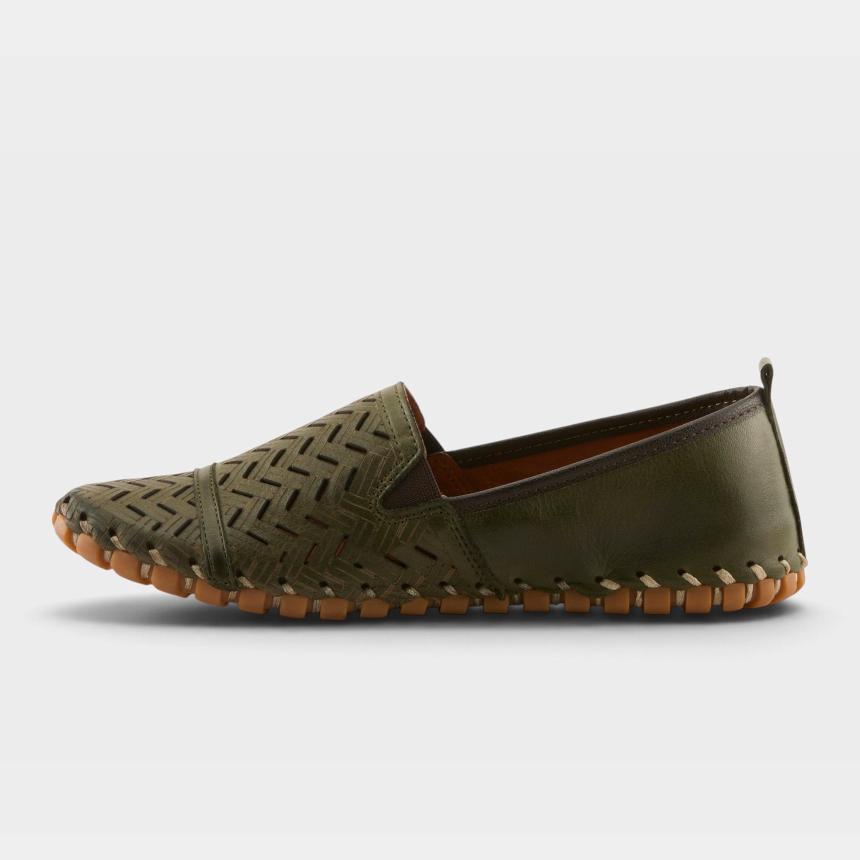Spring Step Kapri Olive Green Slip-On Casual Shoe