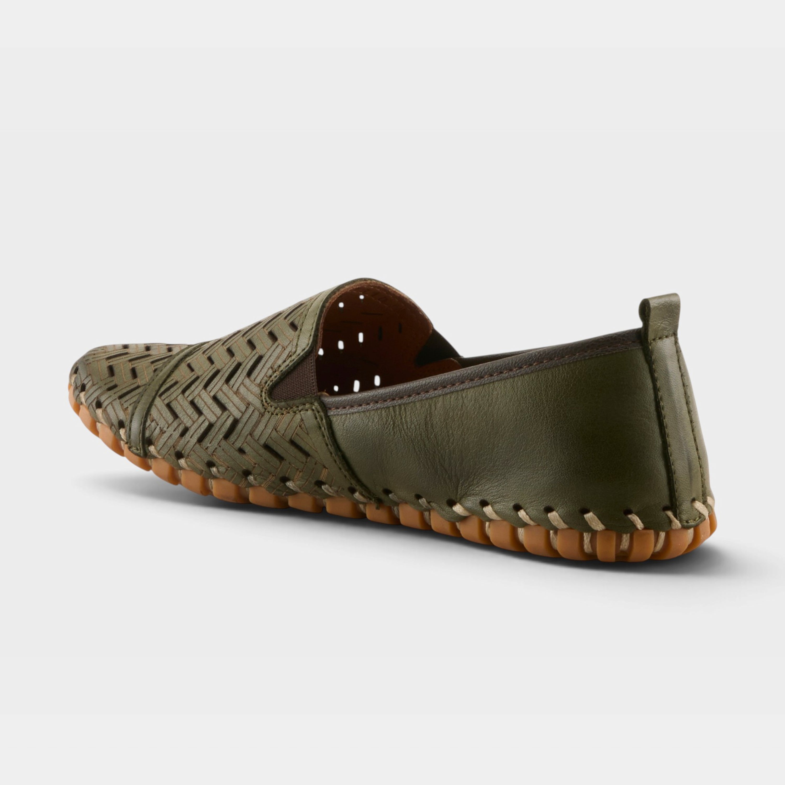 Spring Step Kapri Olive Green Slip-On Casual Shoe